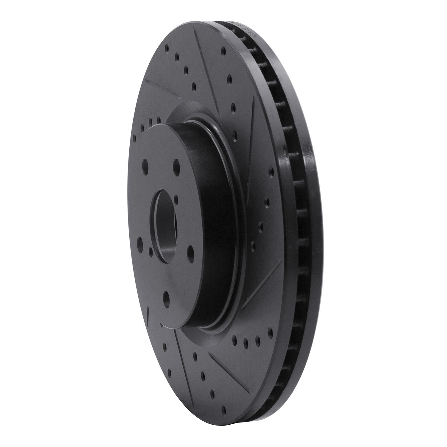 633-13035R Drilled/Slotted Brake Rotor [Black], 2006-2021 Subaru, Position: Front Right