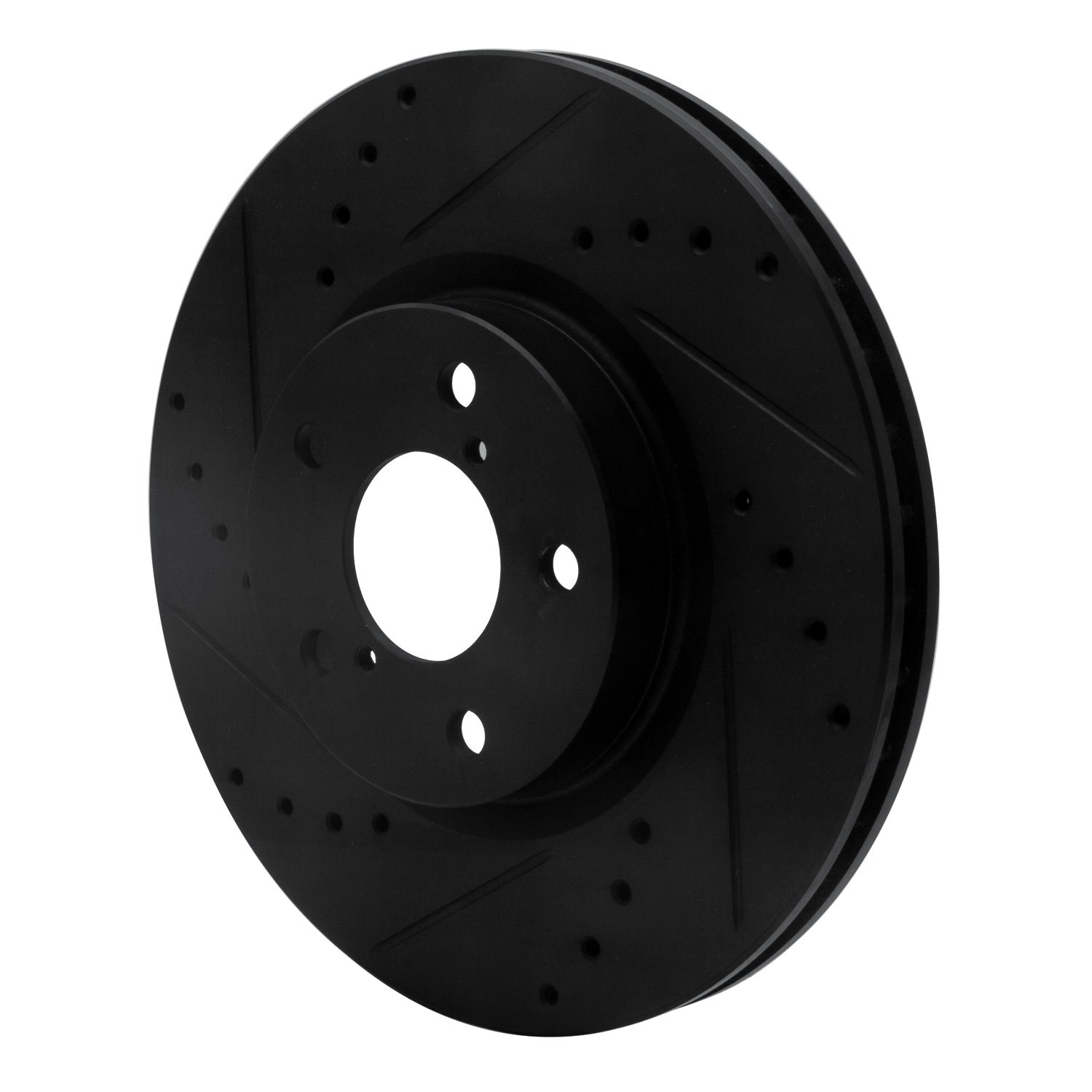 633-13039L Drilled/Slotted Brake Rotor [Black], Fits Select Subaru, Position: Front Left