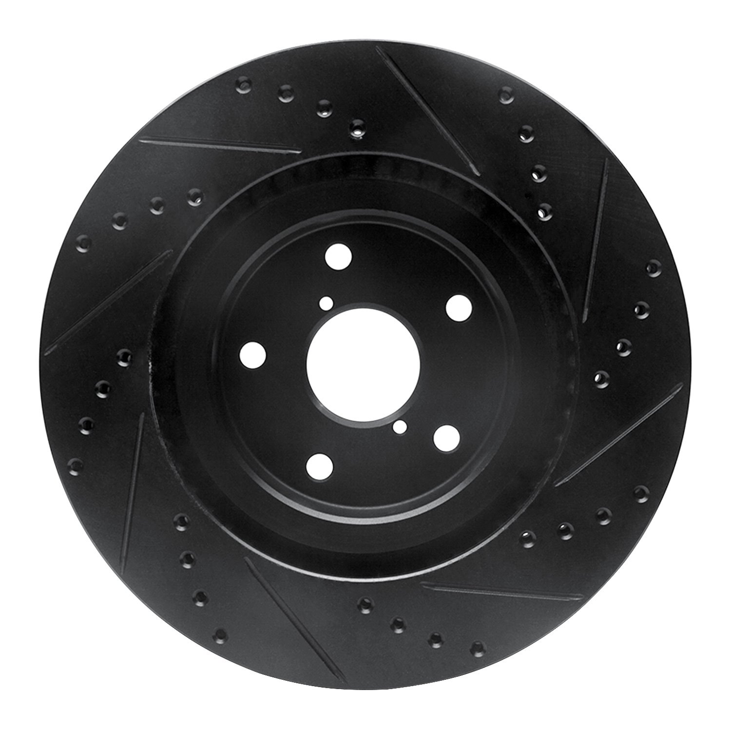 633-13045L Drilled/Slotted Brake Rotor [Black], Fits Select Subaru, Position: Front Left