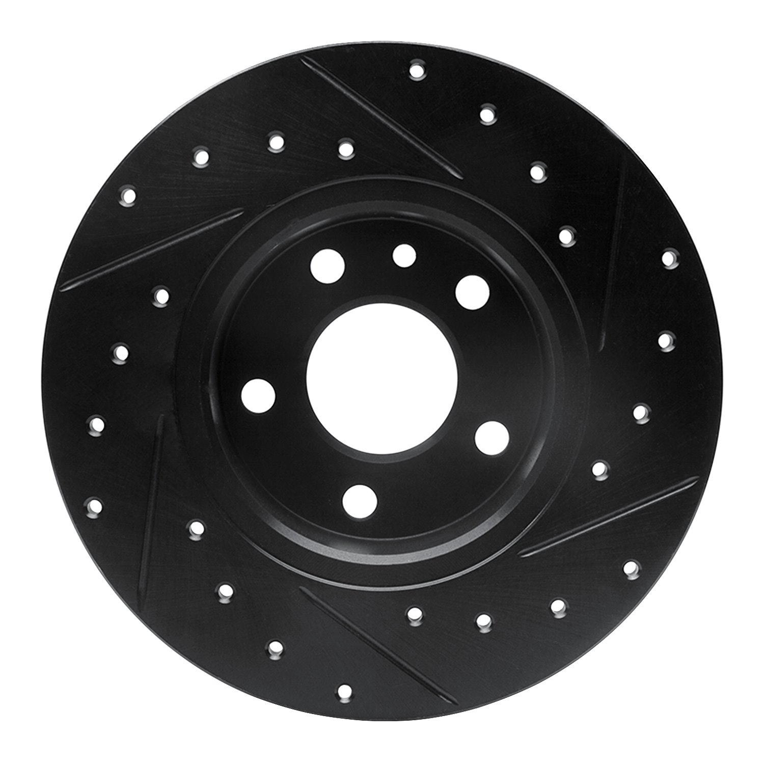 633-16007L Drilled/Slotted Brake Rotor [Black], 1991-1995 Alfa Romeo, Position: Rear Left