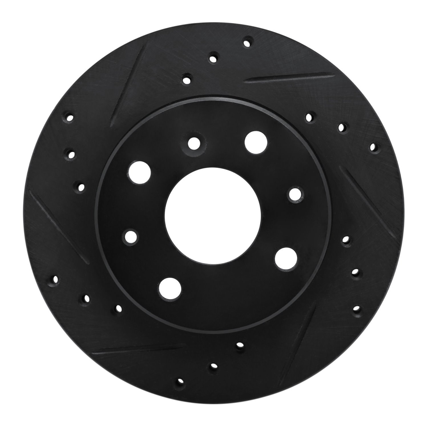 633-19001L Drilled/Slotted Brake Rotor [Black], 1988-1992 Daihatsu, Position: Front Left