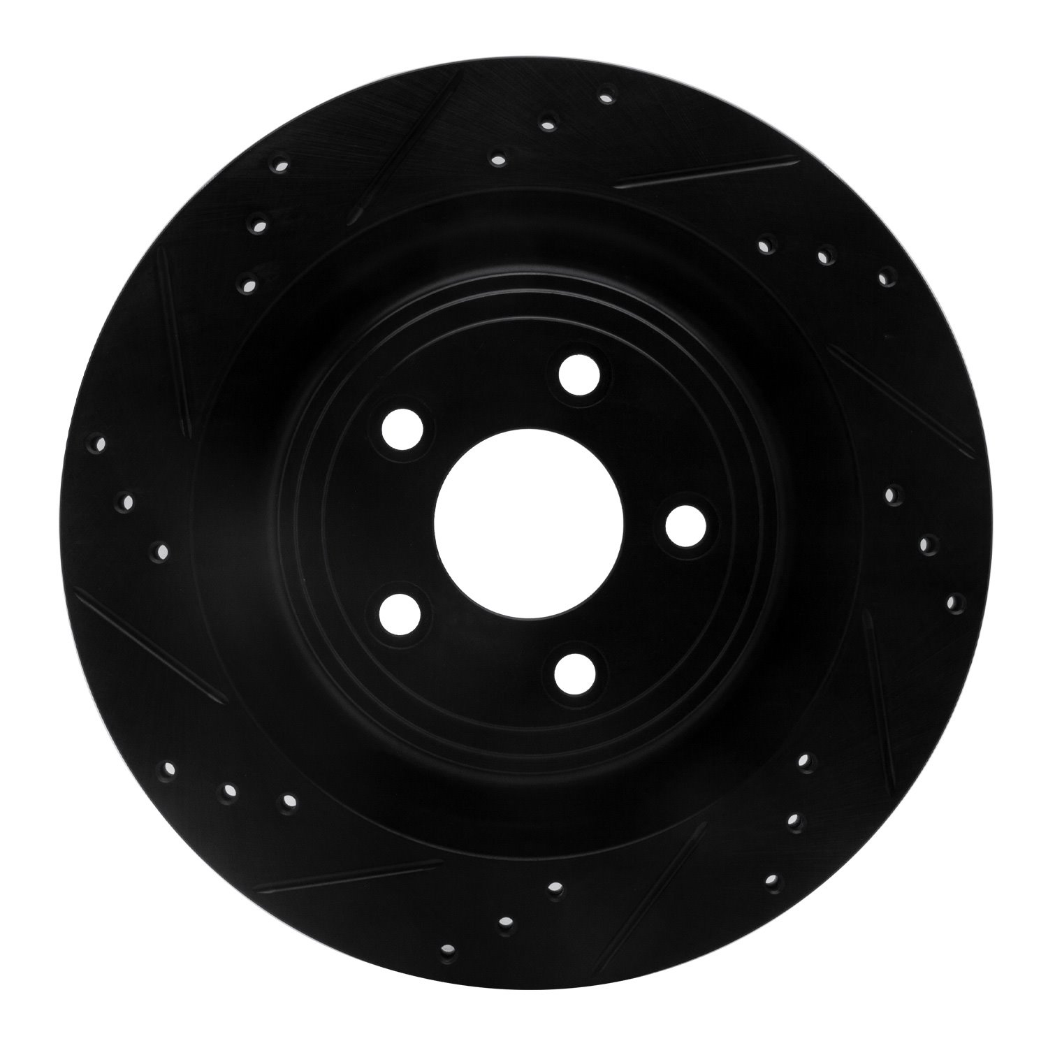 633-20018L Drilled/Slotted Brake Rotor [Black], 2006-2015 Jaguar, Position: Rear Left