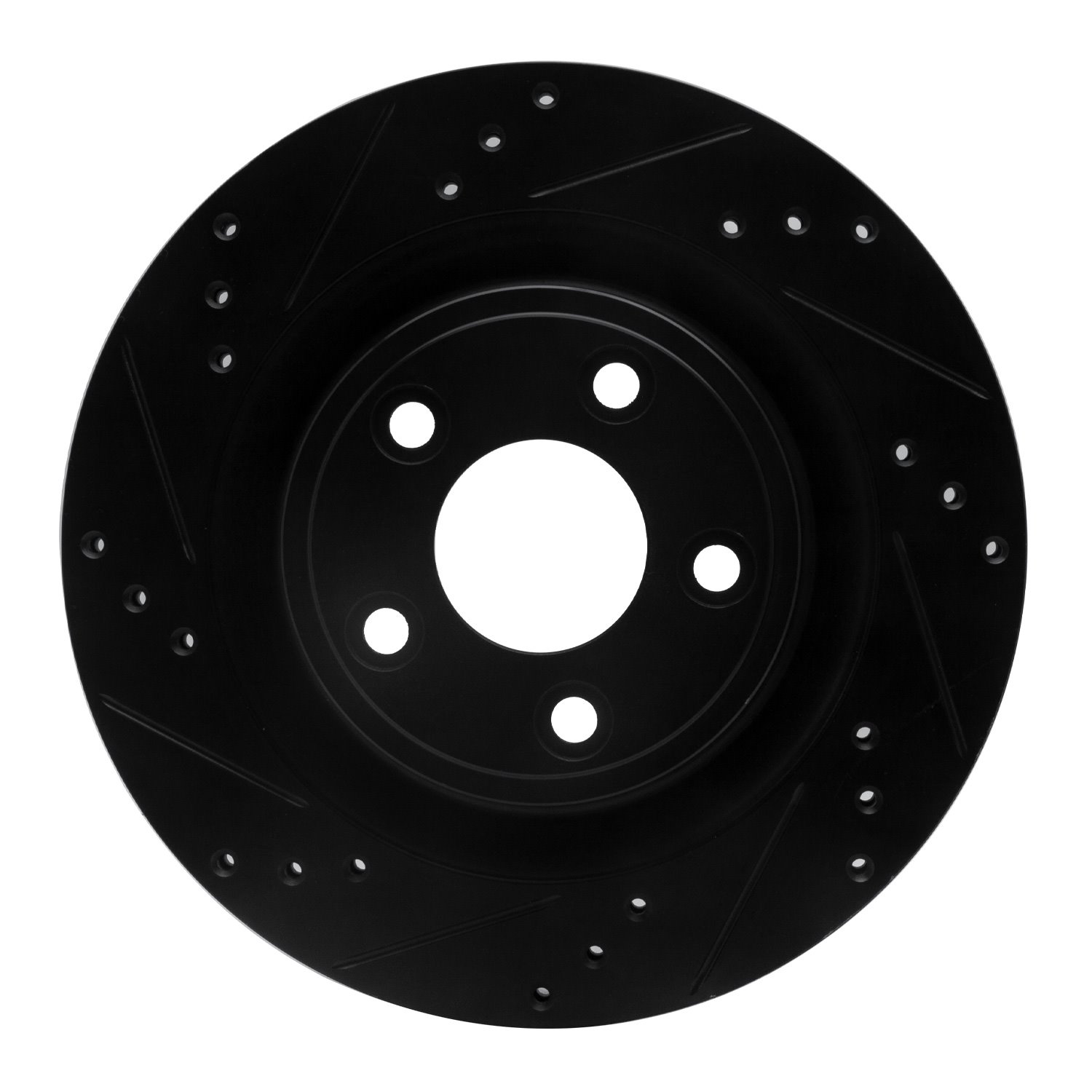 633-20029L Drilled/Slotted Brake Rotor [Black], 2006-2008 Jaguar, Position: Rear Left