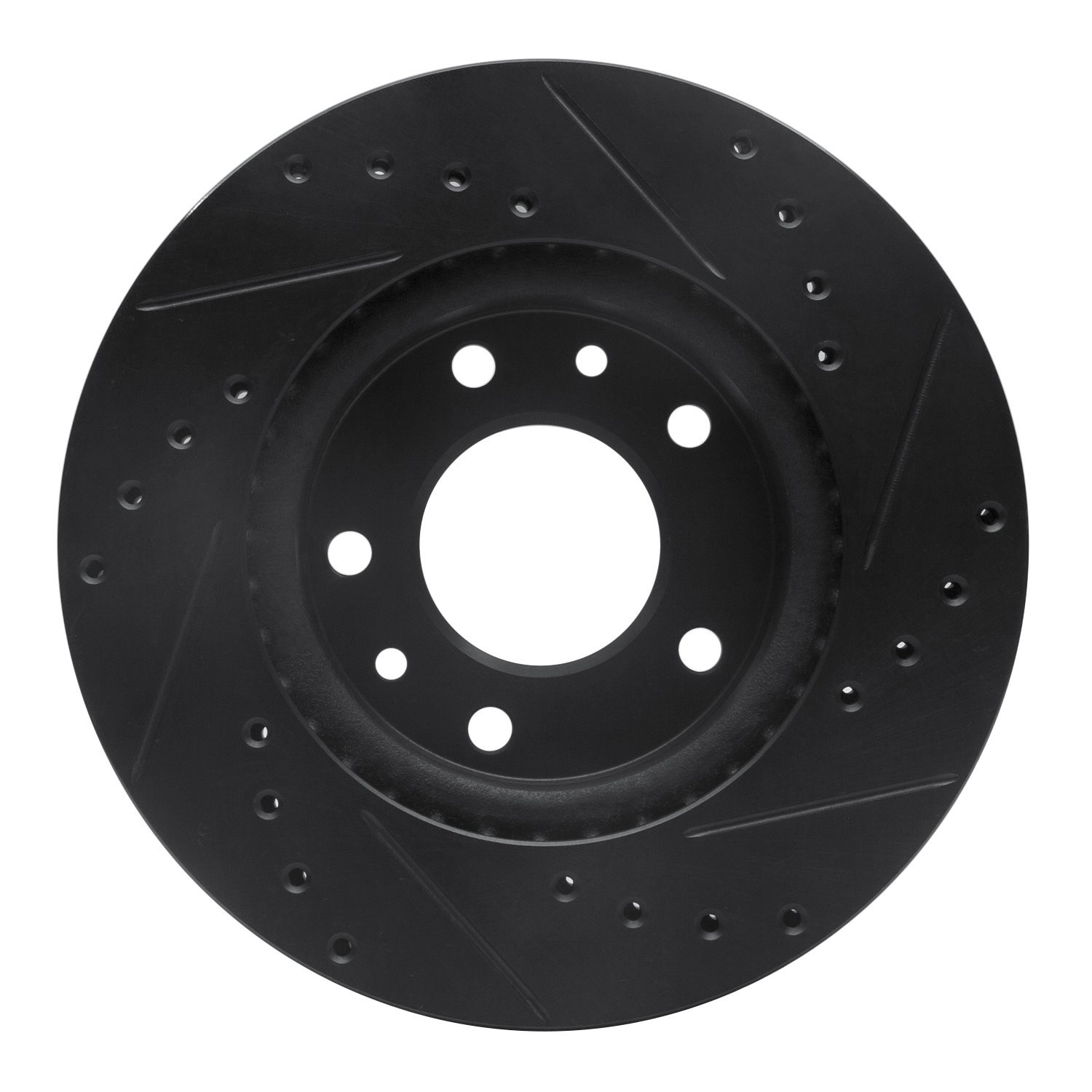 633-21019L Drilled/Slotted Brake Rotor [Black], 2002-2002 Kia/Hyundai/Genesis, Position: Front Left