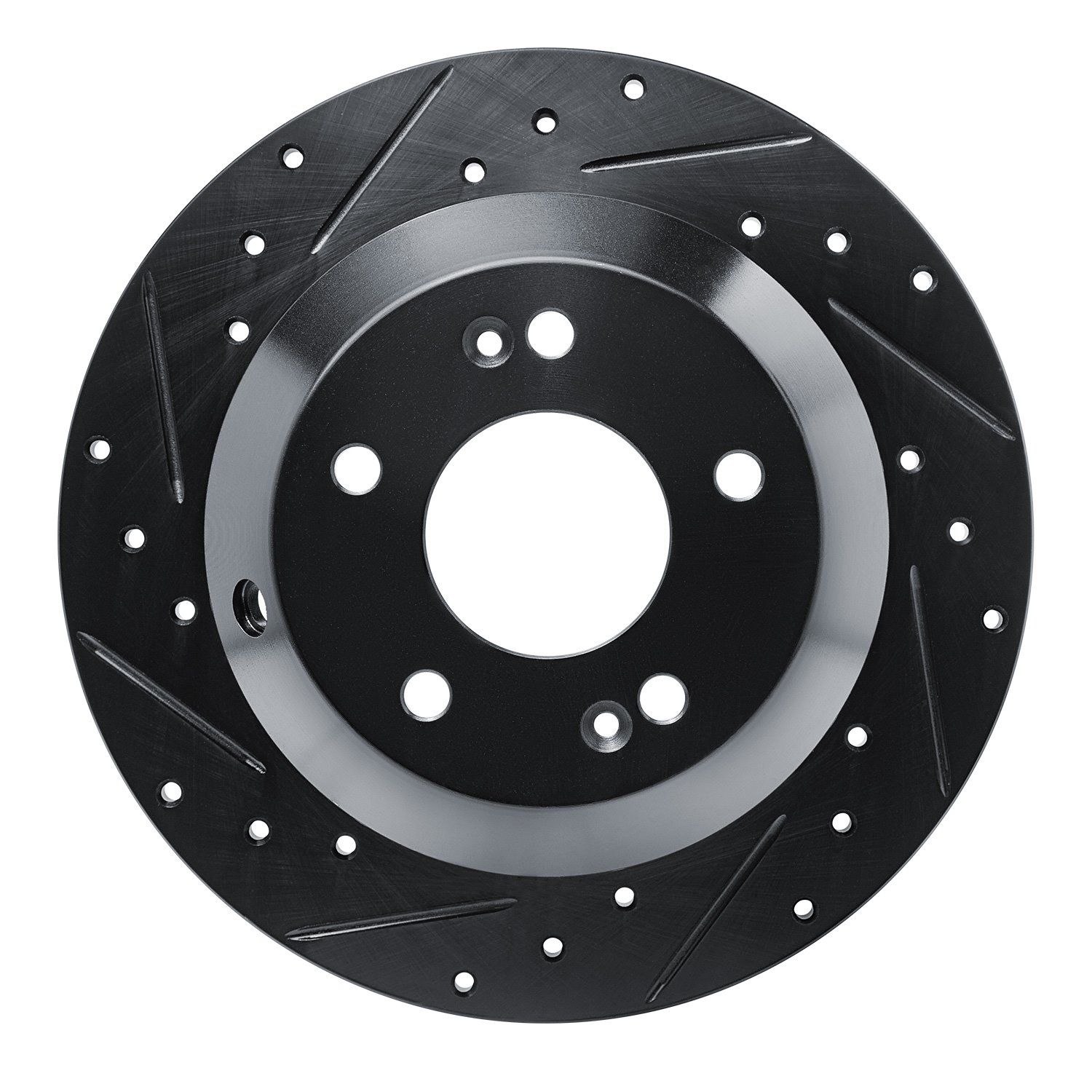 633-21029L Drilled/Slotted Brake Rotor [Black], 2015-2020 Kia/Hyundai/Genesis, Position: Rear Left