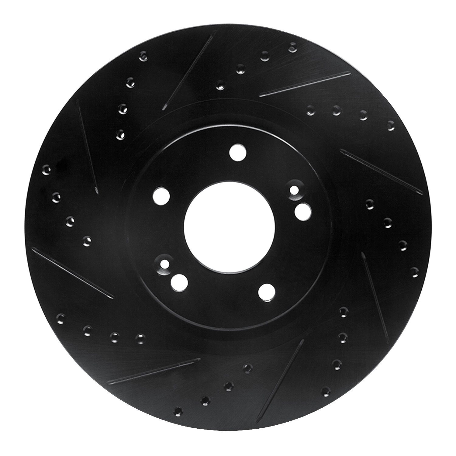 633-21031L Drilled/Slotted Brake Rotor [Black], 2015-2021 Kia/Hyundai/Genesis, Position: Front Left