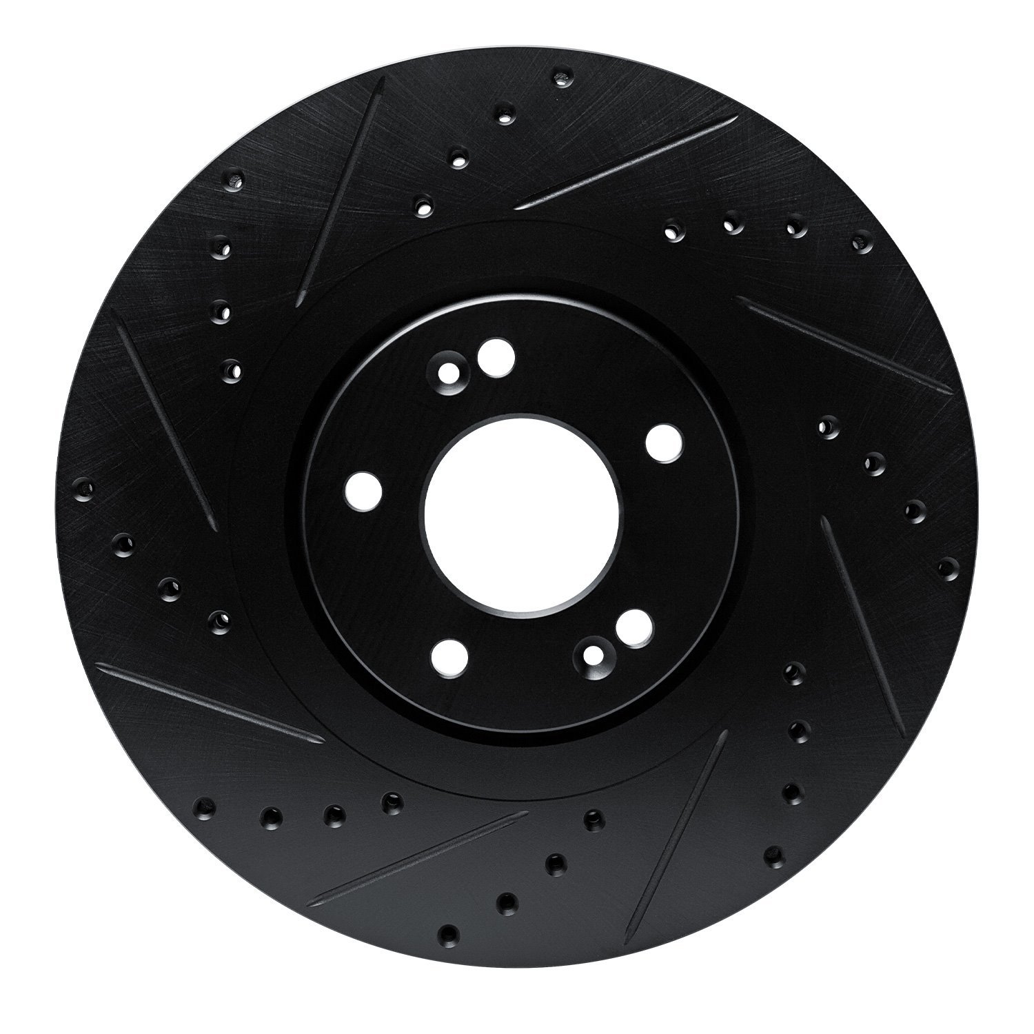 633-21044L Drilled/Slotted Brake Rotor [Black], Fits Select Kia/Hyundai/Genesis, Position: Front Left