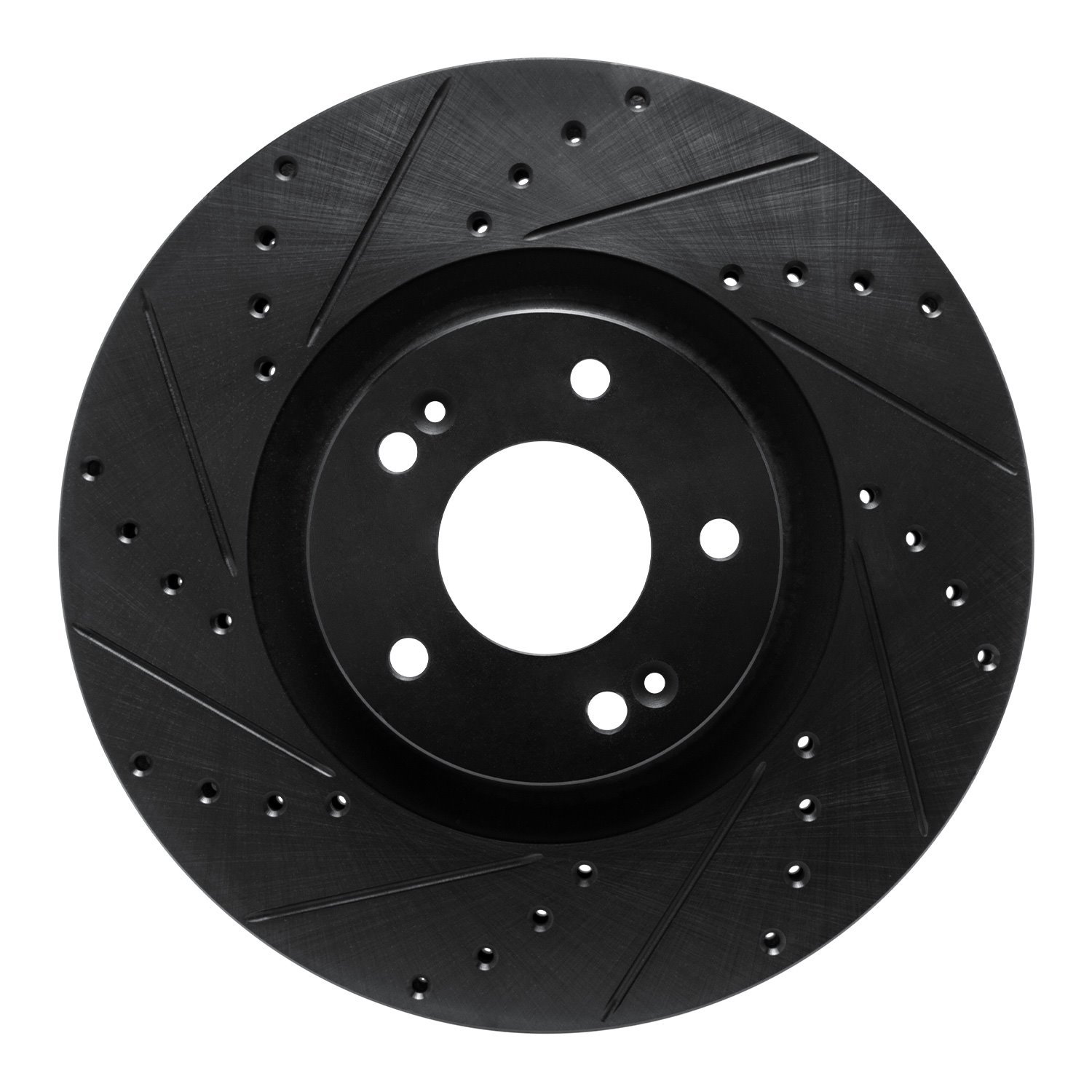 633-21046L Drilled/Slotted Brake Rotor [Black], Fits Select Kia/Hyundai/Genesis, Position: Front Left