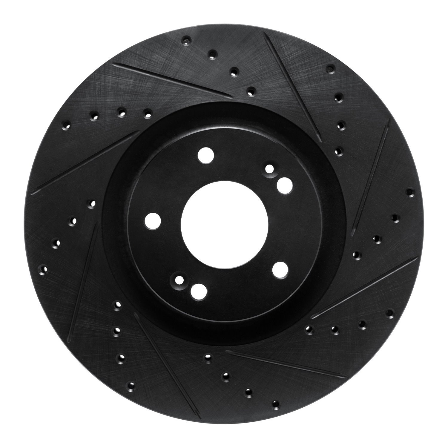 633-21046R Drilled/Slotted Brake Rotor [Black], Fits Select Kia/Hyundai/Genesis, Position: Front Right