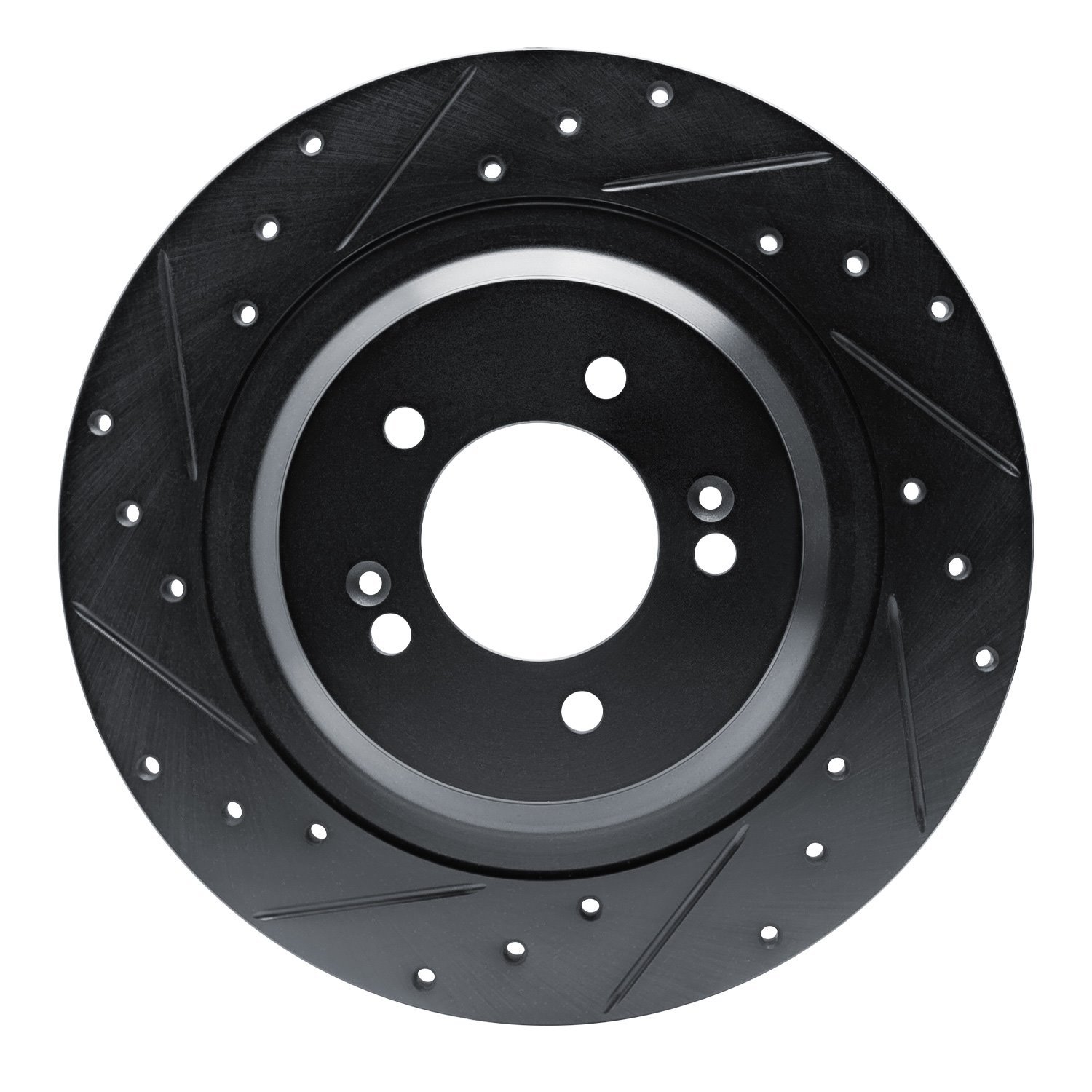 633-21049L Drilled/Slotted Brake Rotor [Black], Fits Select Kia/Hyundai/Genesis, Position: Rear Left