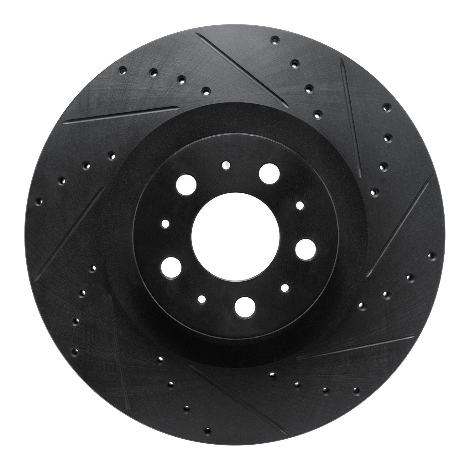 633-26007R Drilled/Slotted Brake Rotor [Black], Fits Select Tesla, Position: Front Right