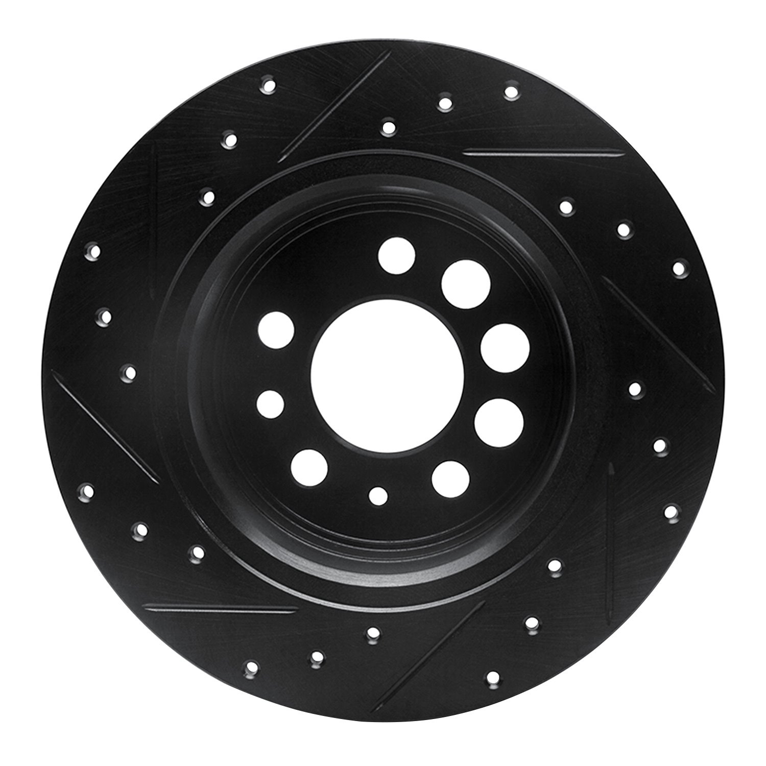 633-27006R Drilled/Slotted Brake Rotor [Black], 1974-1997 Volvo, Position: Rear Right