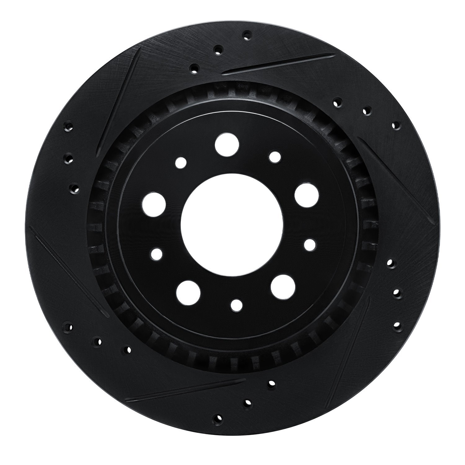 633-27030L Drilled/Slotted Brake Rotor [Black], 2000-2000 Volvo, Position: Rear Left