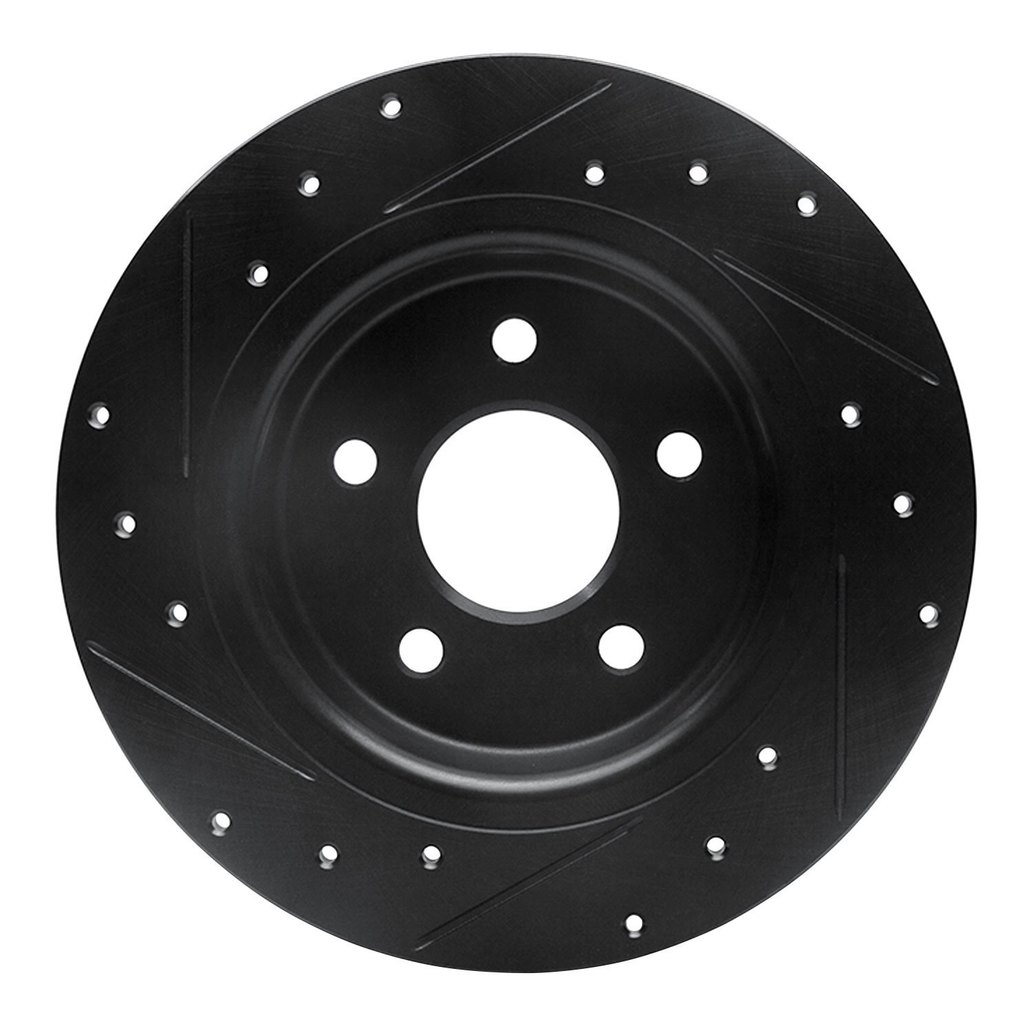 633-27033R Drilled/Slotted Brake Rotor [Black], 2004-2013 Volvo, Position: Rear Right