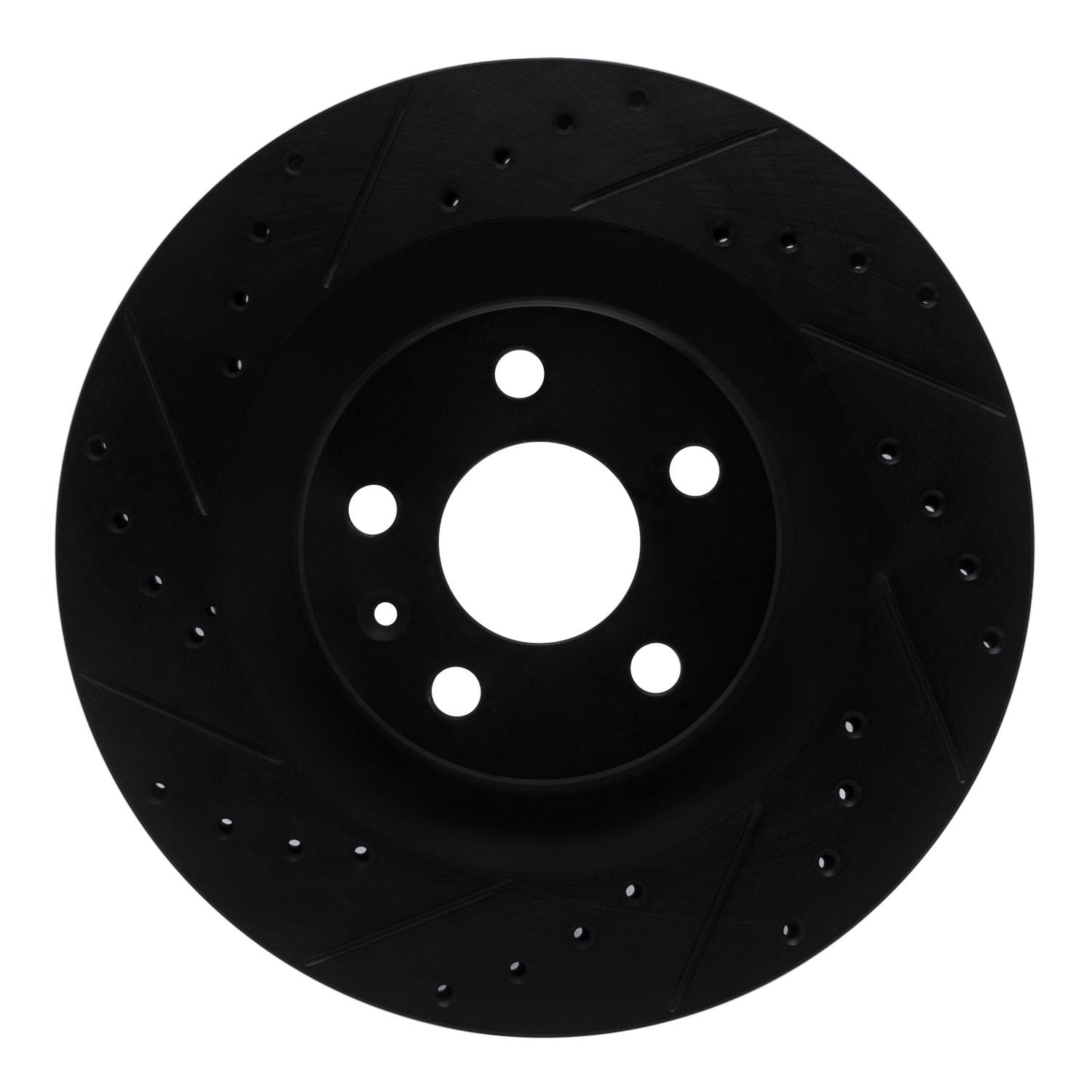 633-27052L Drilled/Slotted Brake Rotor [Black], Fits Select Volvo, Position: Rear Left