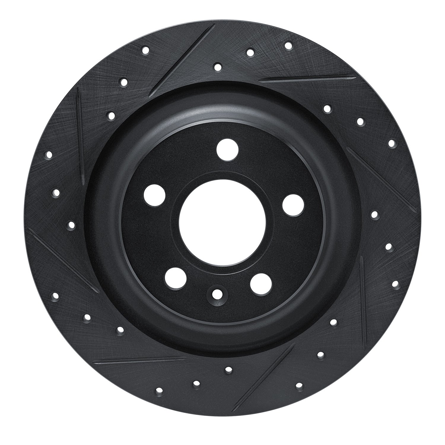 633-27061L Drilled/Slotted Brake Rotor [Black], Fits Select Volvo, Position: Rear Left