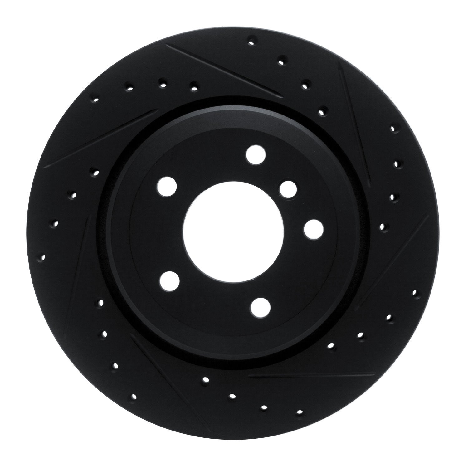 633-31053R Drilled/Slotted Brake Rotor [Black], 2001-2006 BMW, Position: Rear Right