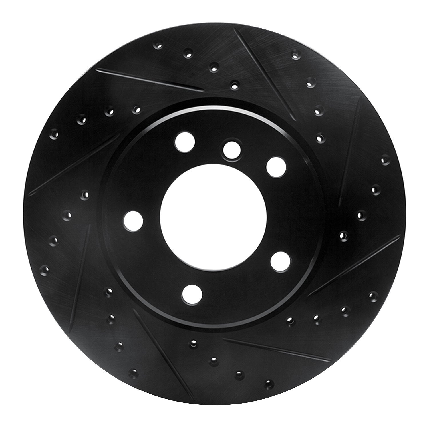 633-31065R Drilled/Slotted Brake Rotor [Black], 2004-2010 BMW, Position: Front Right