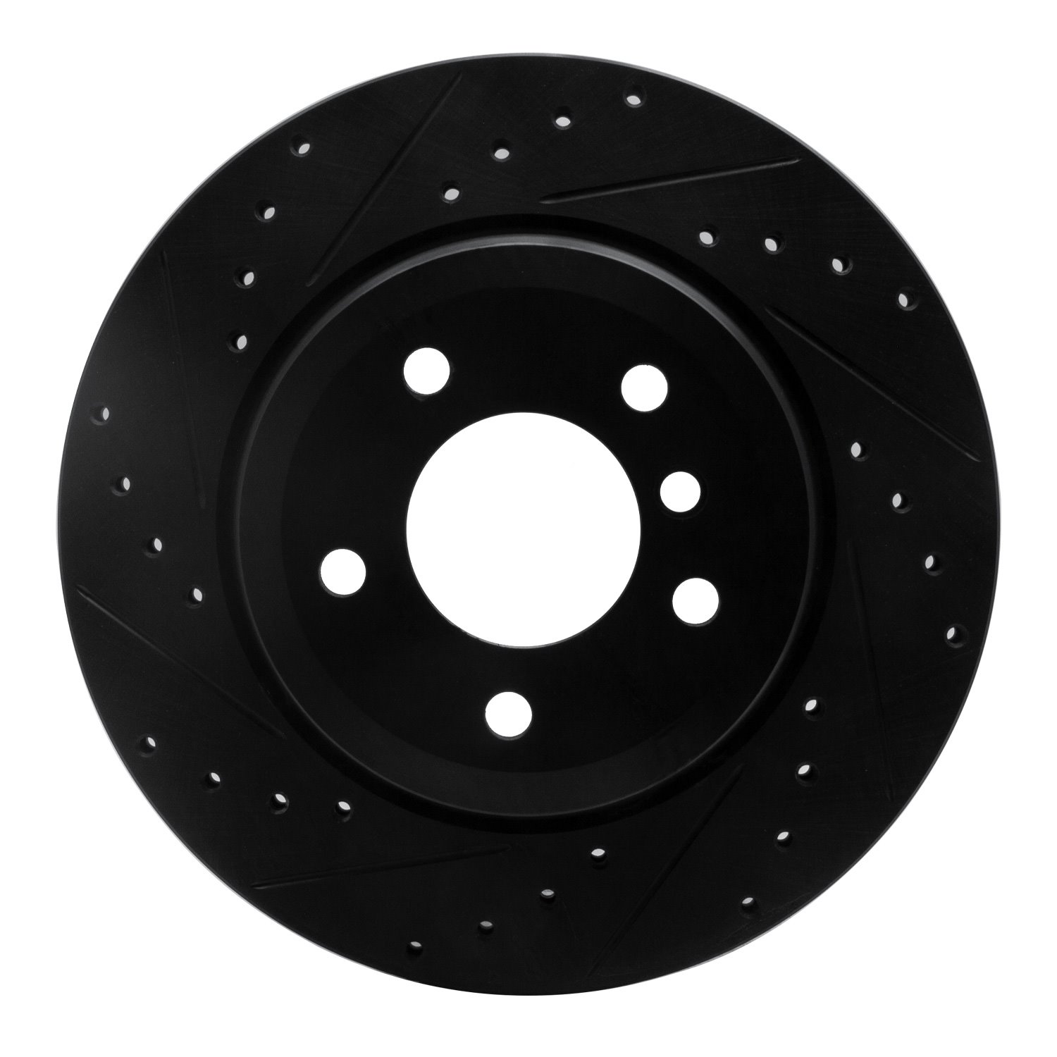 633-31090L Drilled/Slotted Brake Rotor [Black], 2008-2013 BMW, Position: Rear Left