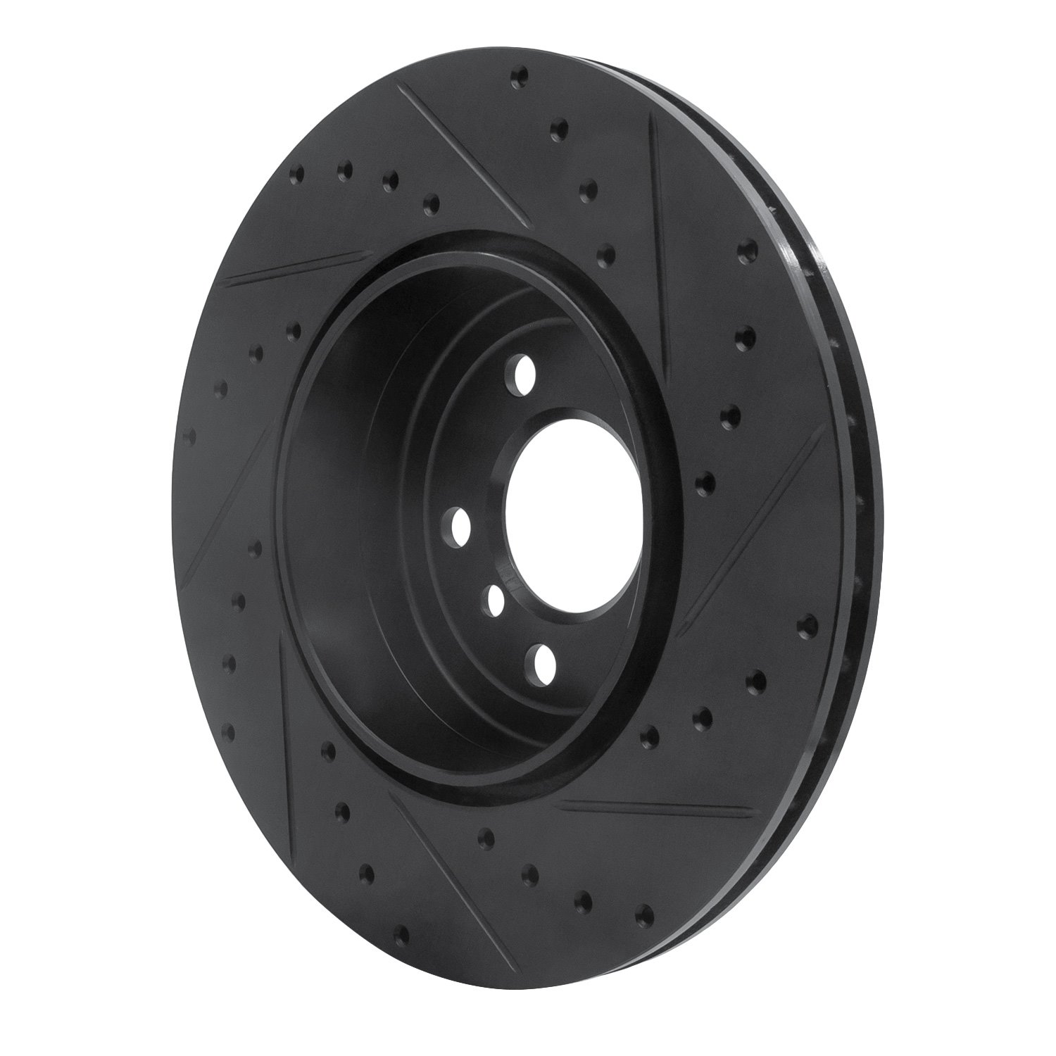 633-31106L Drilled/Slotted Brake Rotor [Black], 2010-2019 BMW, Position: Rear Left