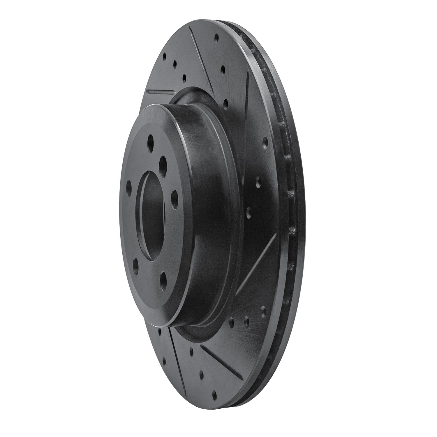 633-31107R Drilled/Slotted Brake Rotor [Black], Fits Select BMW, Position: Rear Right