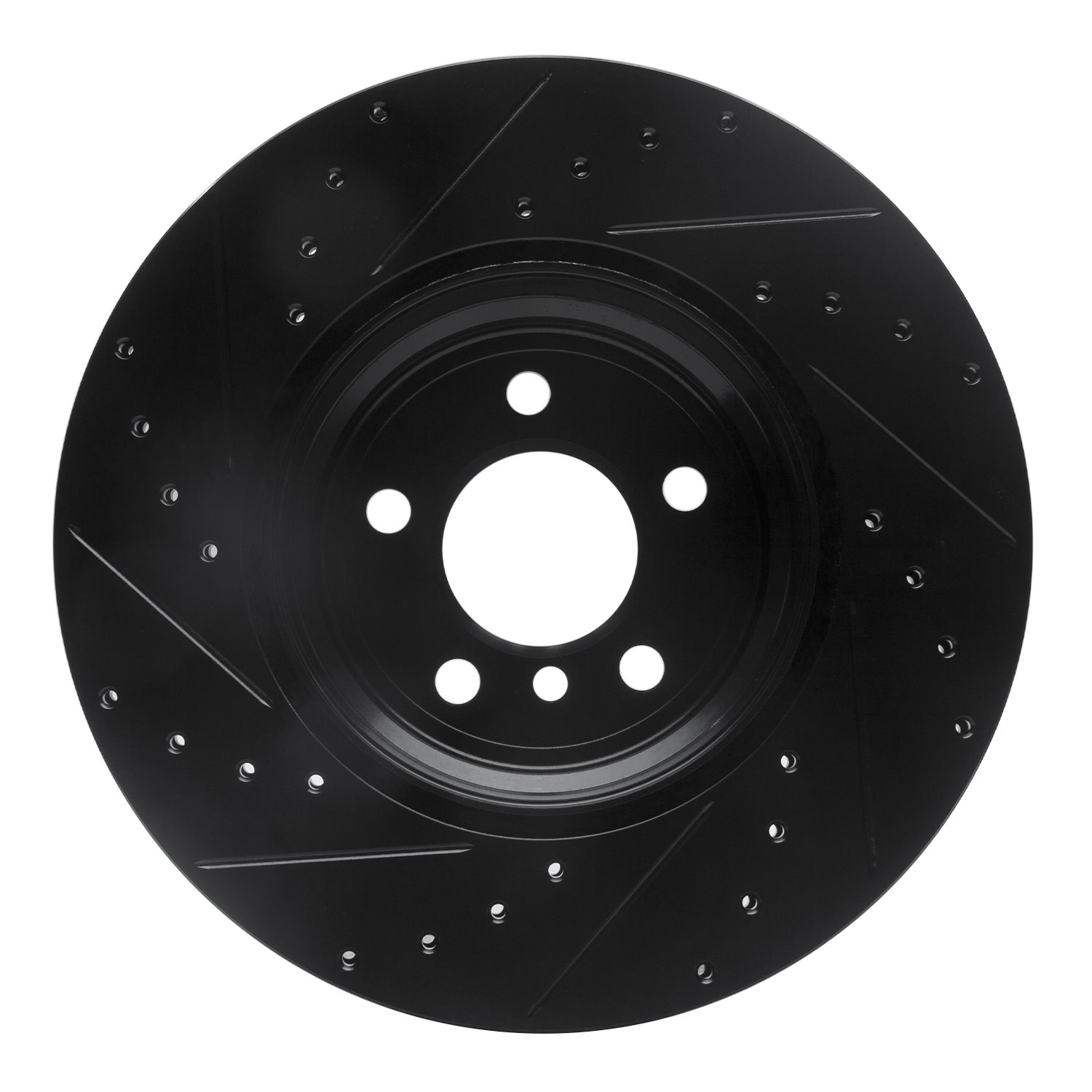 633-31141R Drilled/Slotted Brake Rotor [Black], 2007-2019 BMW, Position: Rear Right