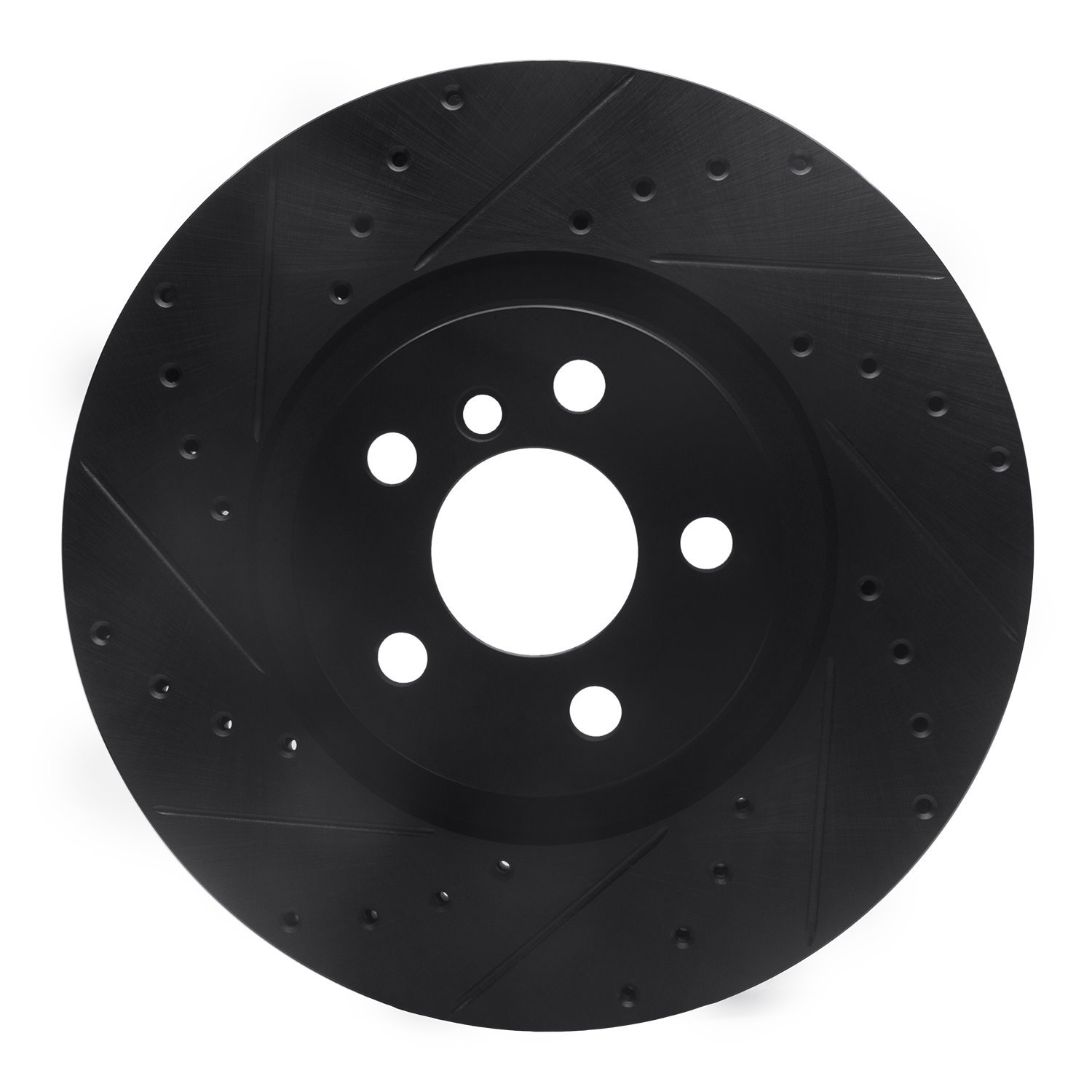 633-31157L Drilled/Slotted Brake Rotor [Black], Fits Select Multiple Makes/Models, Position: Front Left