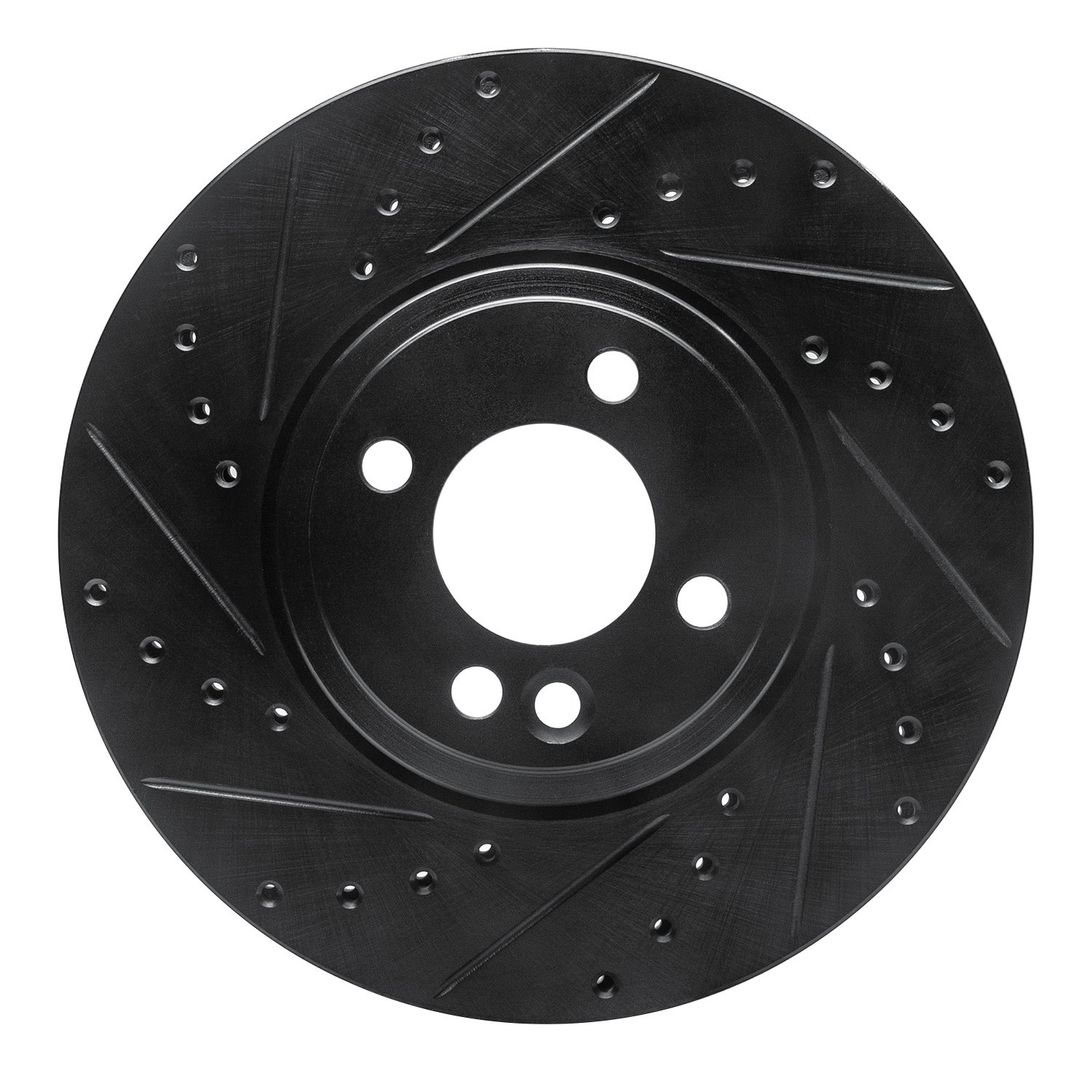 633-32002L Drilled/Slotted Brake Rotor [Black], 2002-2006 Mini, Position: Front Left