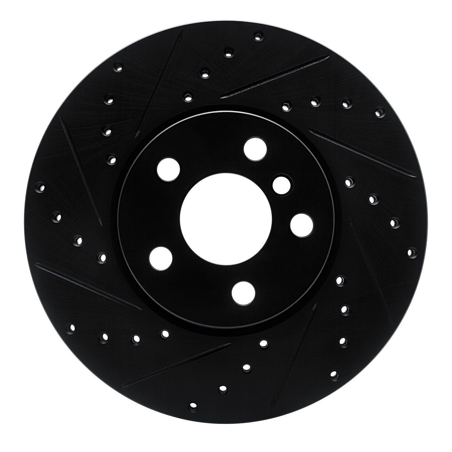 633-32018L Drilled/Slotted Brake Rotor [Black], Fits Select Mini, Position: Front Left