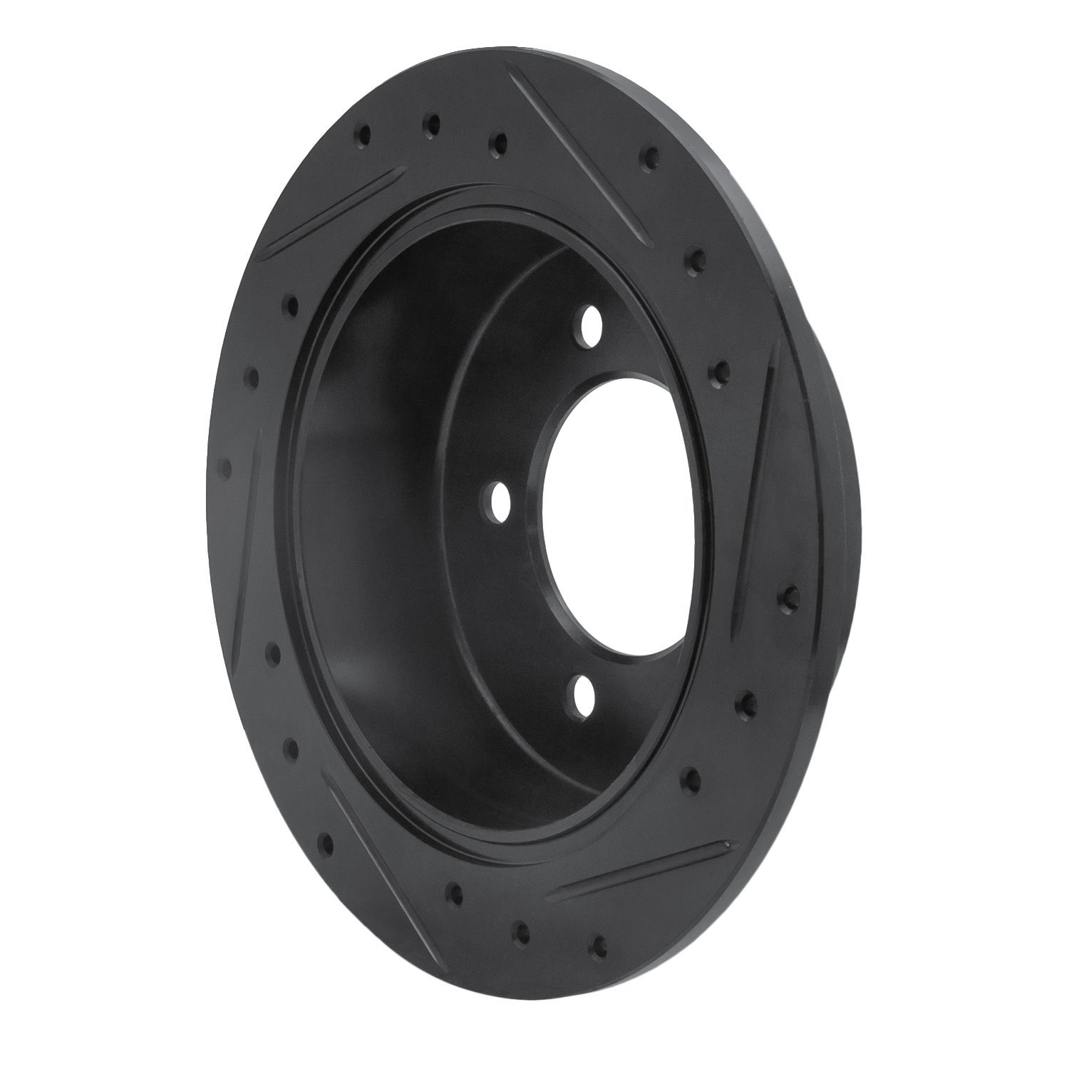 633-39022L Drilled/Slotted Brake Rotor [Black], 2007-2017 Multiple Makes/Models, Position: Rear Left