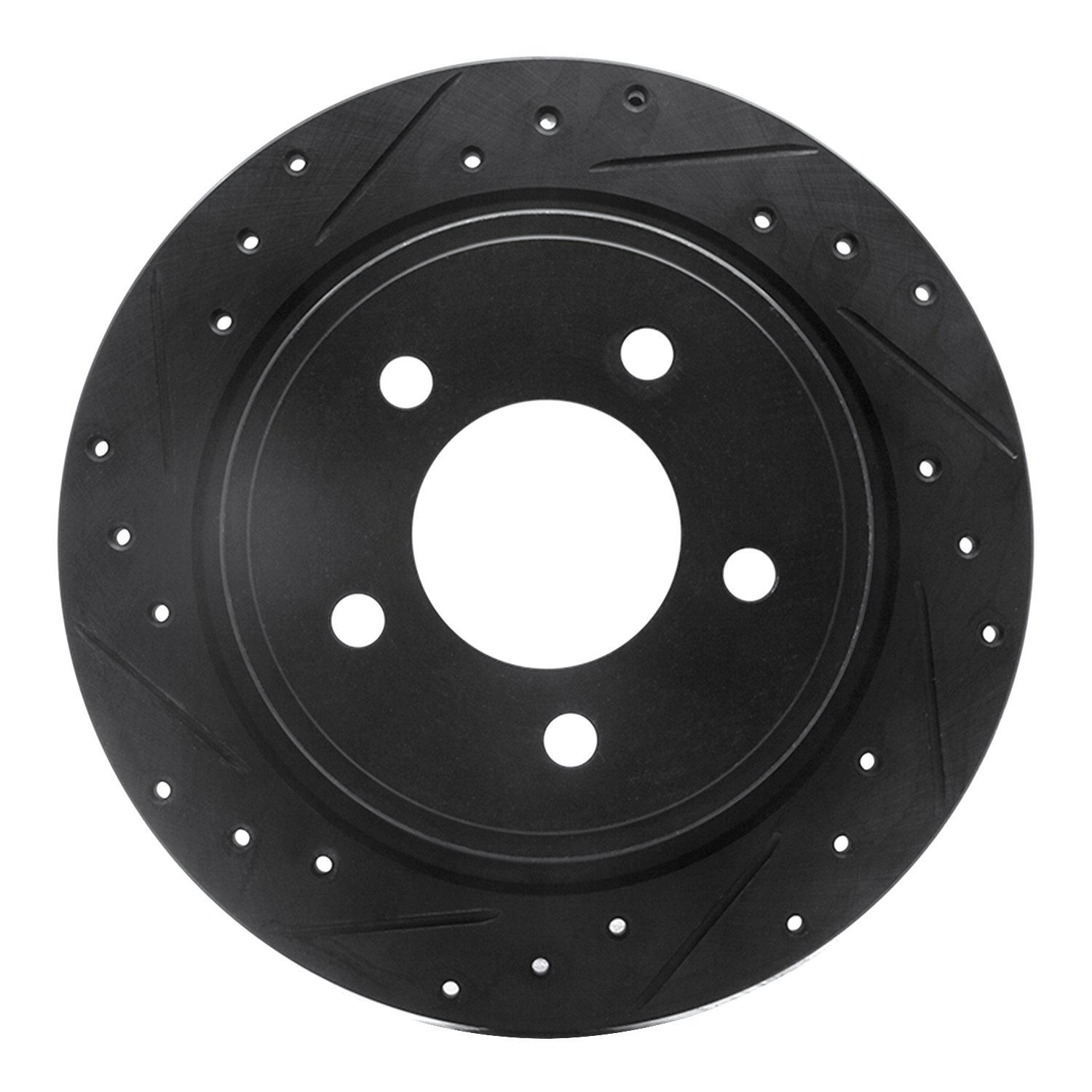 633-39028L Drilled/Slotted Brake Rotor [Black], 2004-2008 Mopar, Position: Rear Left