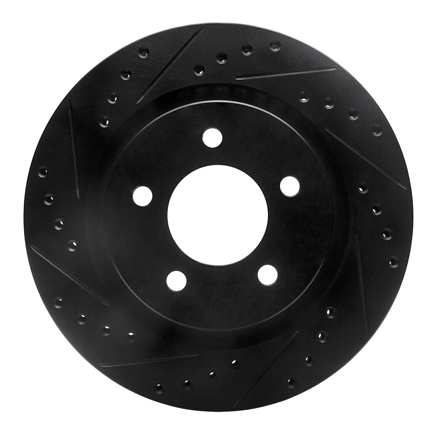 633-40019L Drilled/Slotted Brake Rotor [Black], 1999-2004 Mopar, Position: Front Left