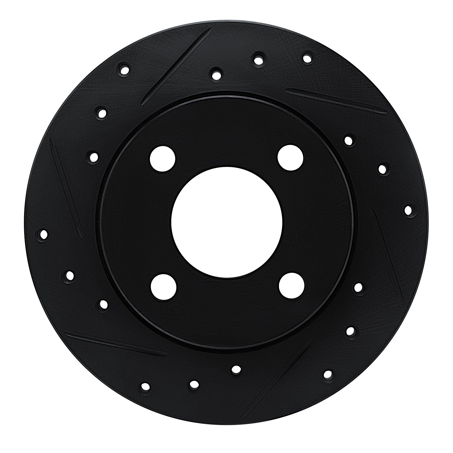 633-40021L Drilled/Slotted Brake Rotor [Black], 1978-1990 Mopar, Position: Front Left