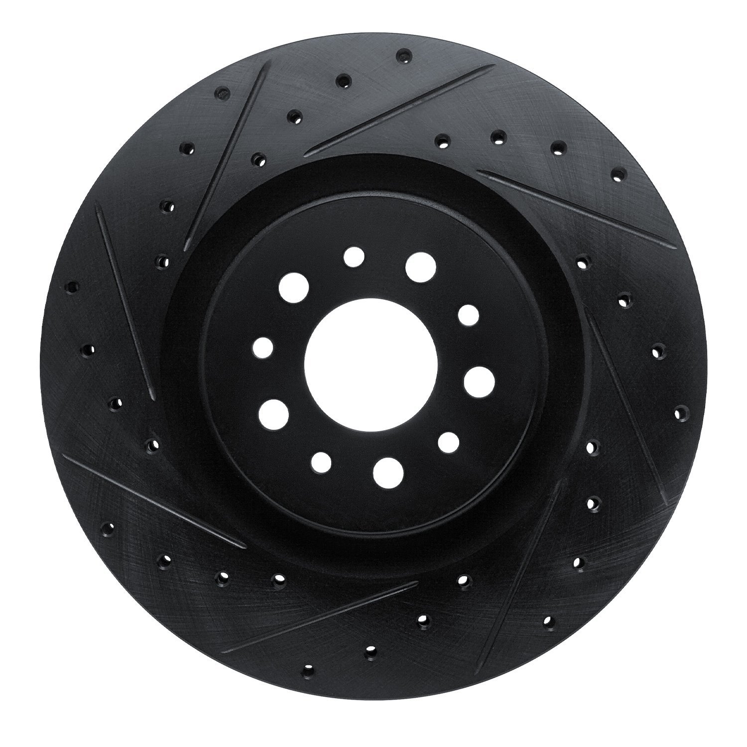 633-40049L Drilled/Slotted Brake Rotor [Black], 2015-2021 Mopar, Position: Front Left