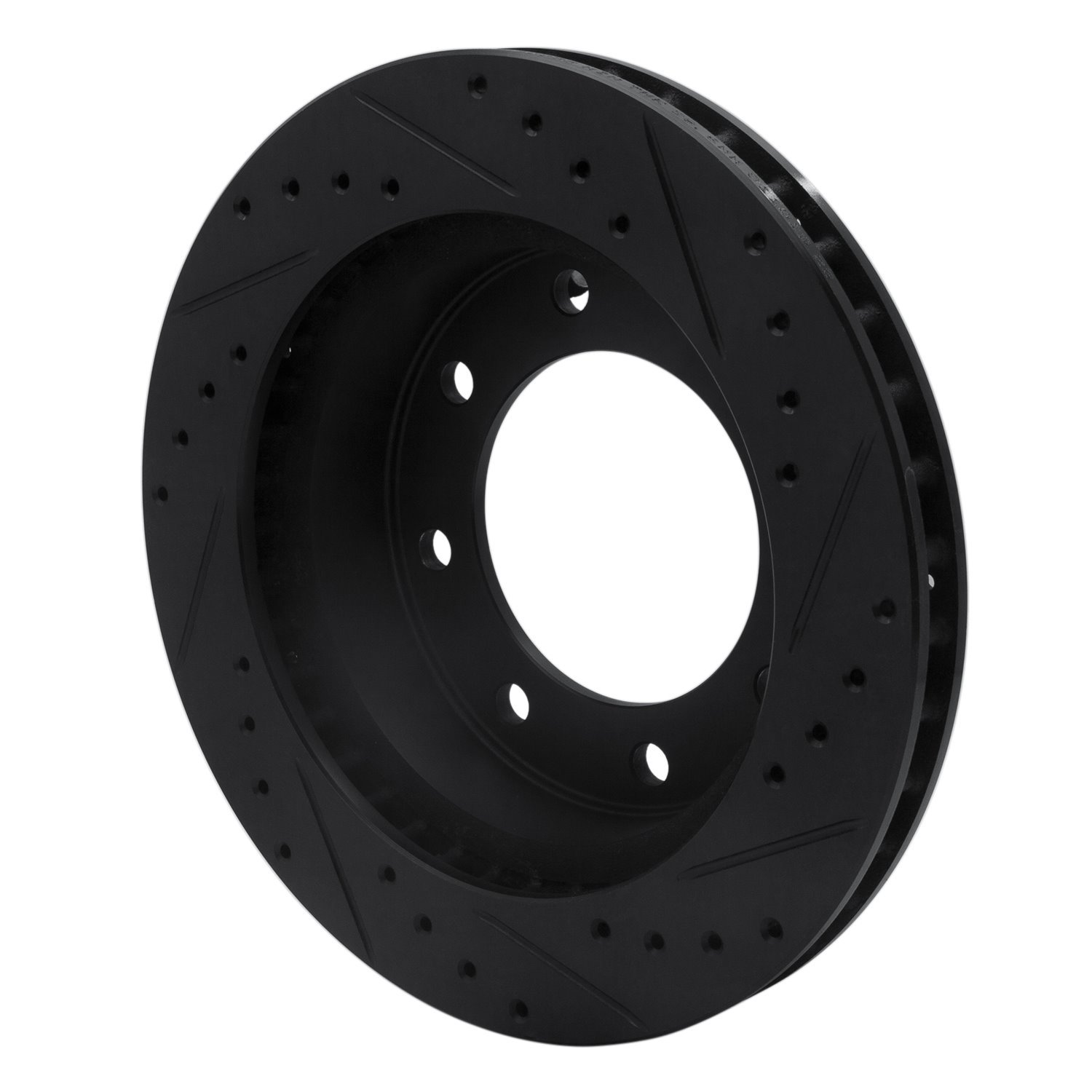 633-40055L Drilled/Slotted Brake Rotor [Black], 1973-1993 Mopar, Position: Front Left