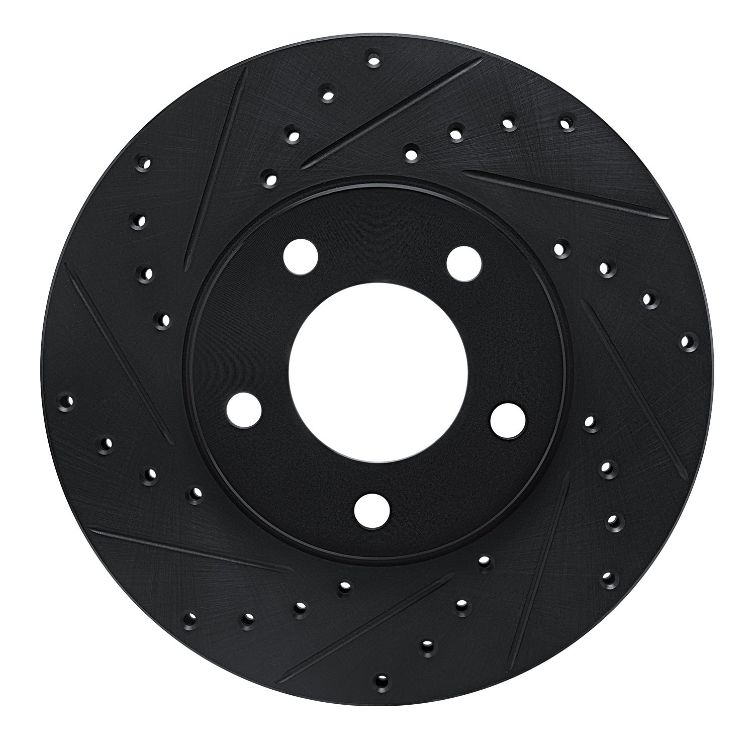 633-40070L Drilled/Slotted Brake Rotor [Black], 1991-1996 Mopar, Position: Front Left