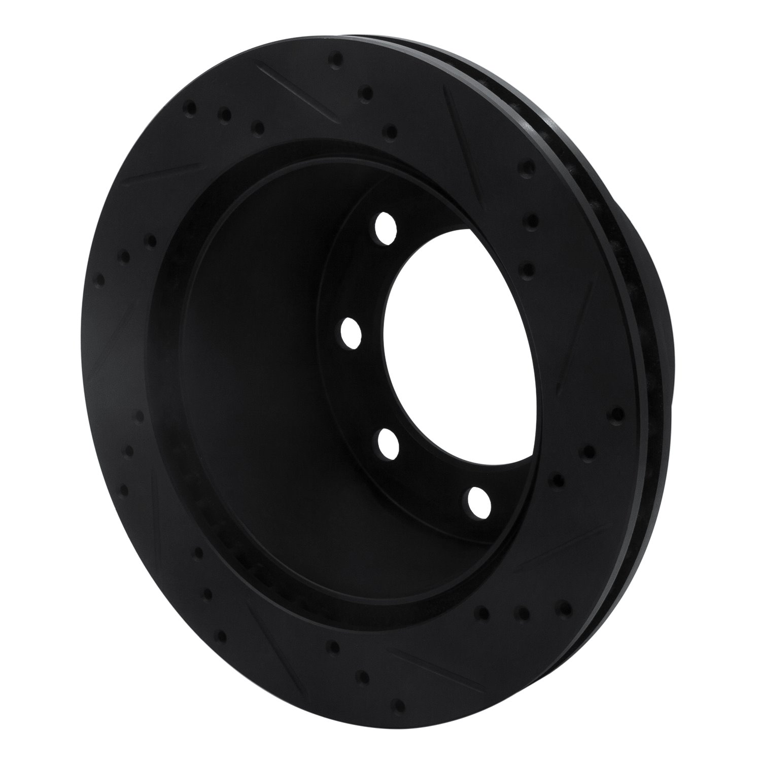 633-40093L Drilled/Slotted Brake Rotor [Black], 2000-2002 Mopar, Position: Rear Left