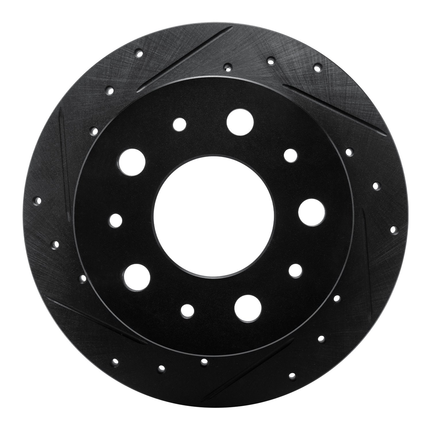 633-40115L Drilled/Slotted Brake Rotor [Black], 2014-2021 Mopar, Position: Rear Left