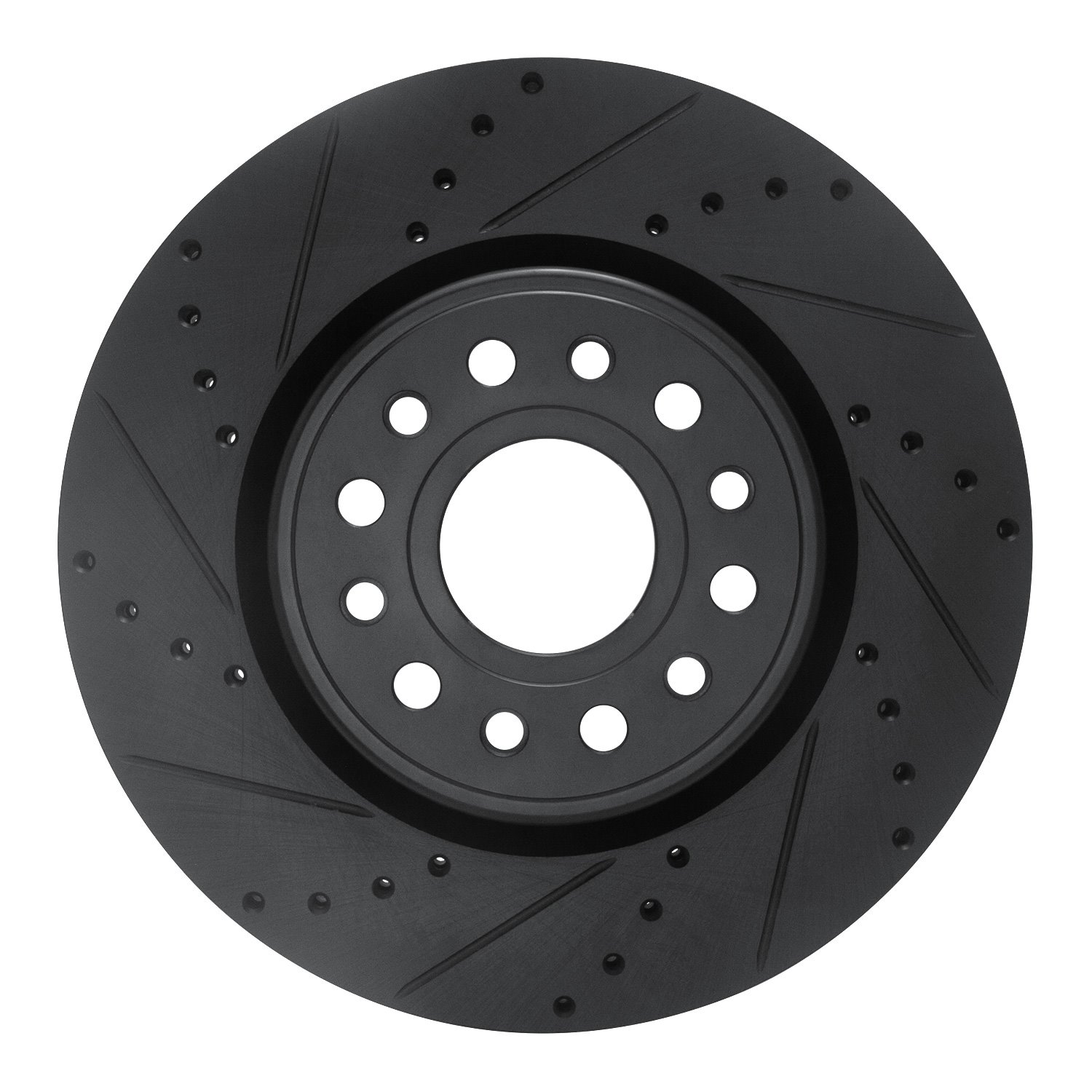 633-40120L Drilled/Slotted Brake Rotor [Black], Fits Select Mopar, Position: Front Left