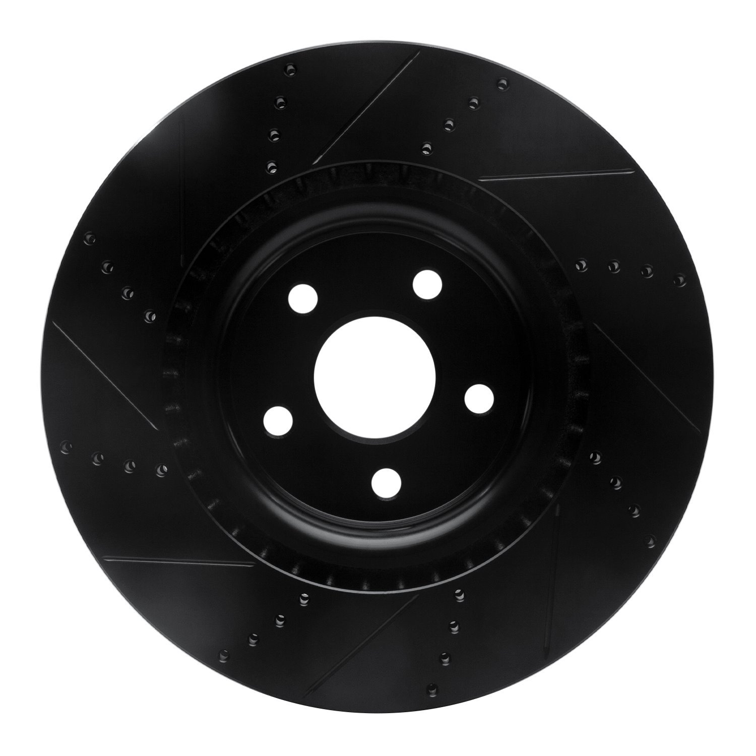 633-42009R Drilled/Slotted Brake Rotor [Black], Fits Select Mopar, Position: Front Right