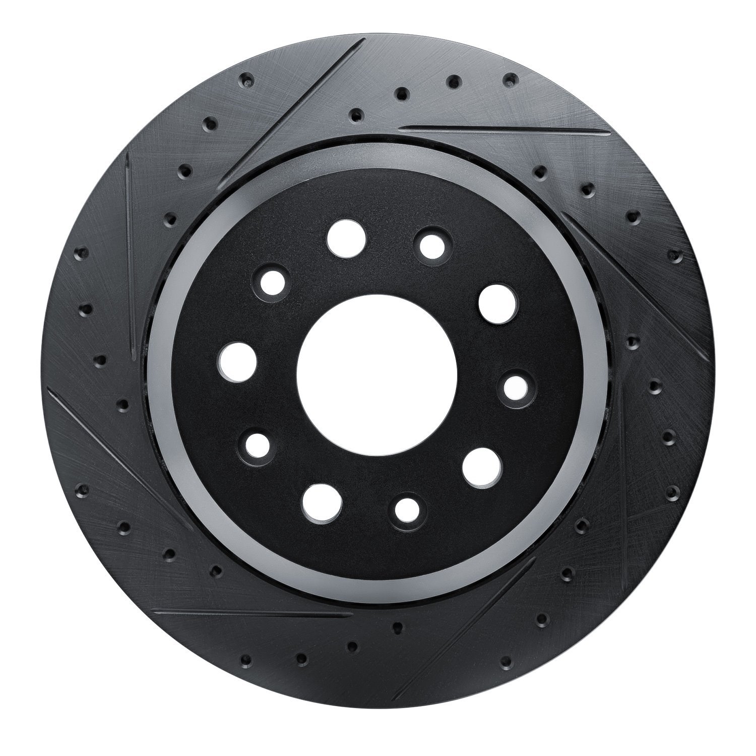 633-42043L Drilled/Slotted Brake Rotor [Black], Fits Select Mopar, Position: Rear Left