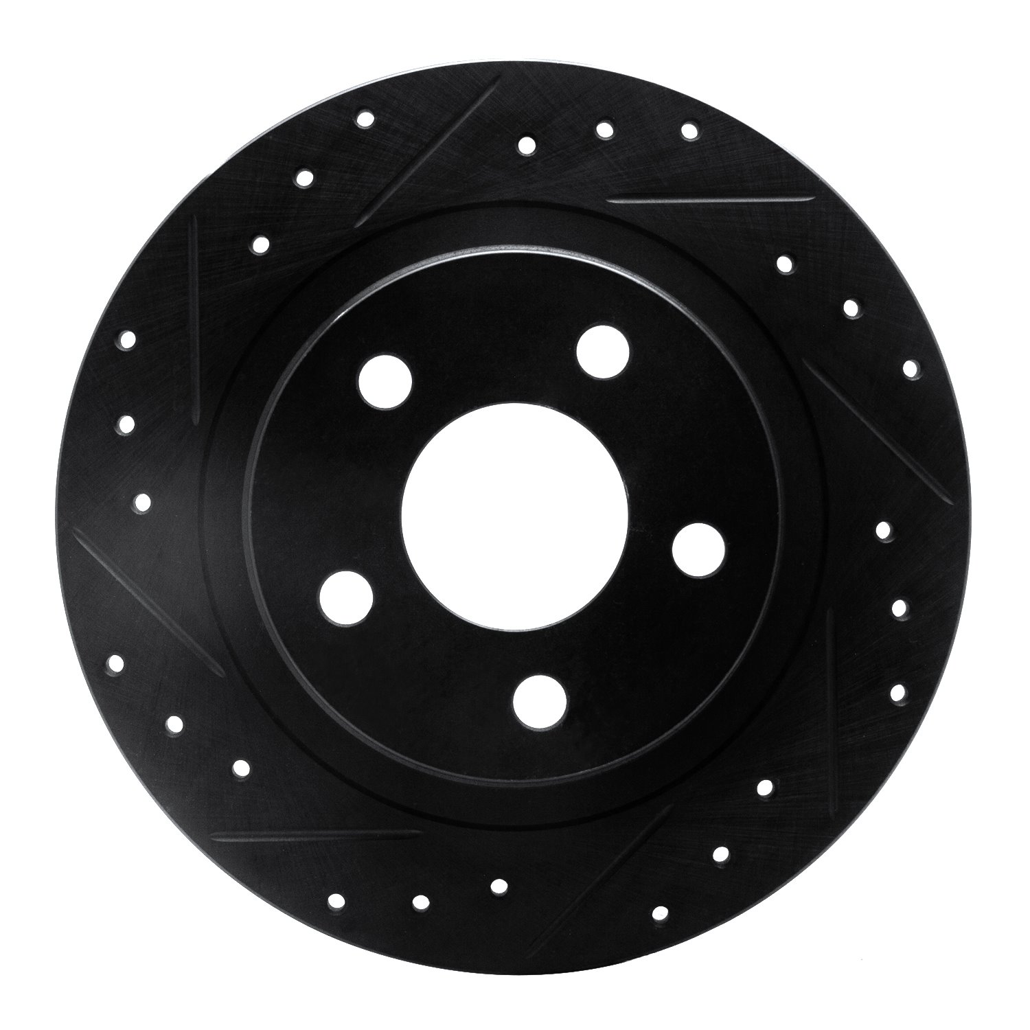 633-45009L Drilled/Slotted Brake Rotor [Black], 1998-2005 GM, Position: Rear Left