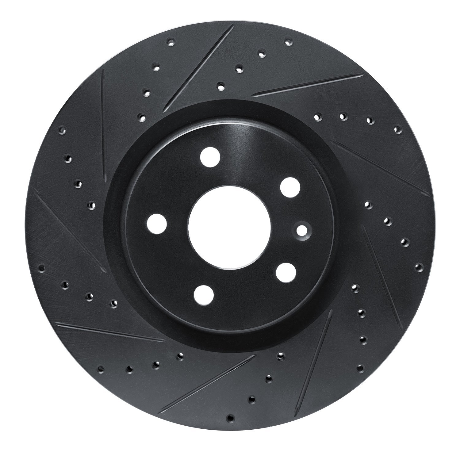 633-45019L Drilled/Slotted Brake Rotor [Black], 2013-2019 GM, Position: Front Left