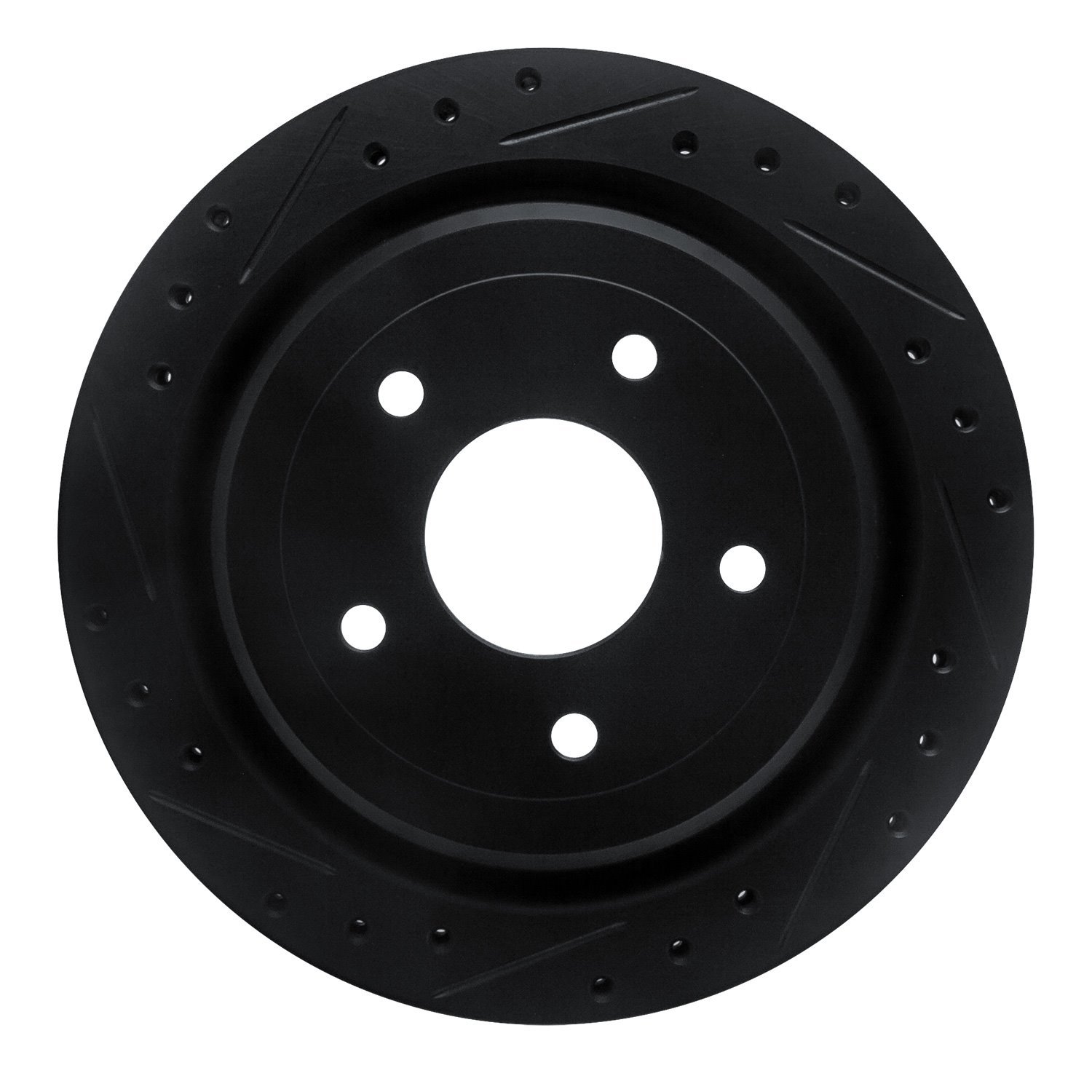 633-46009L Drilled/Slotted Brake Rotor [Black], 1997-2013 GM, Position: Rear Left