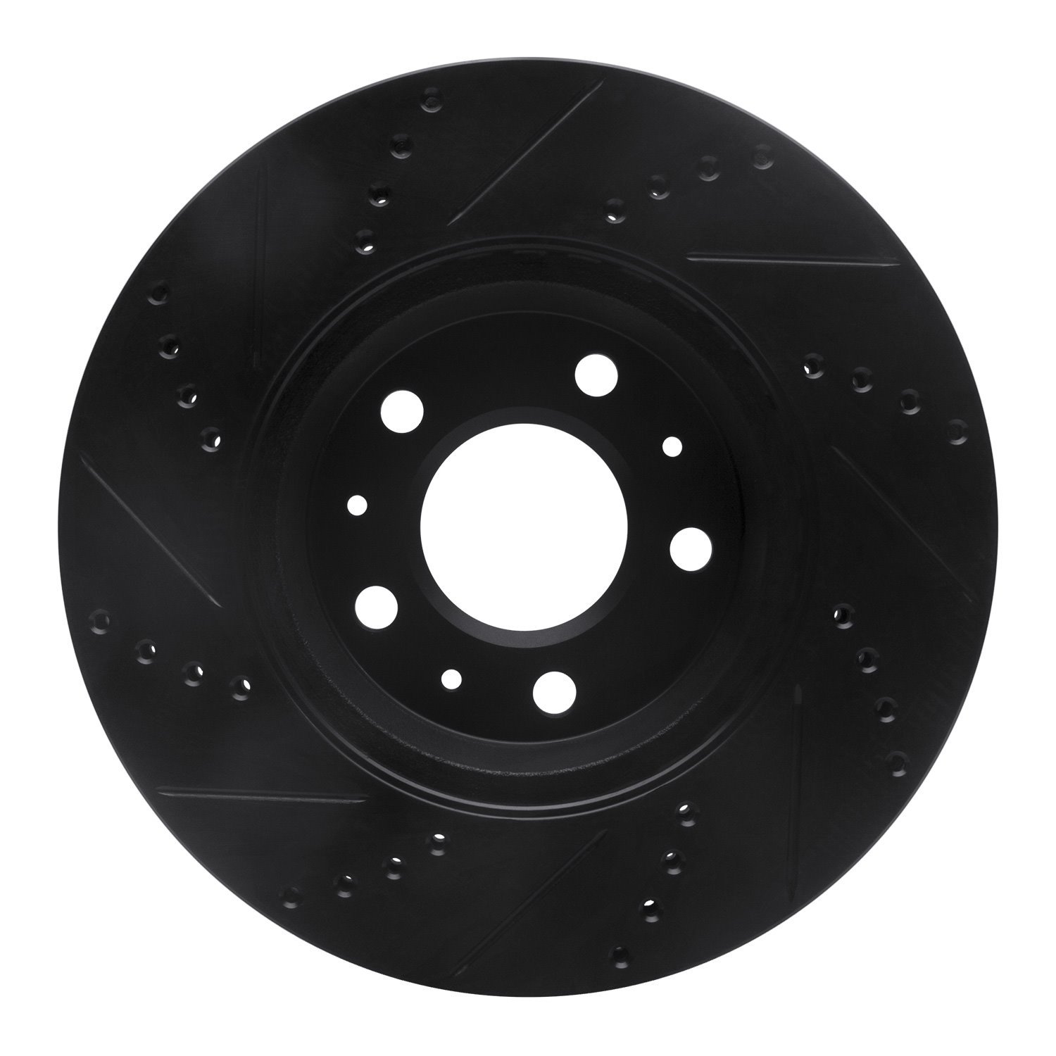 633-46013R Drilled/Slotted Brake Rotor [Black], 2003-2008 GM, Position: Front Right