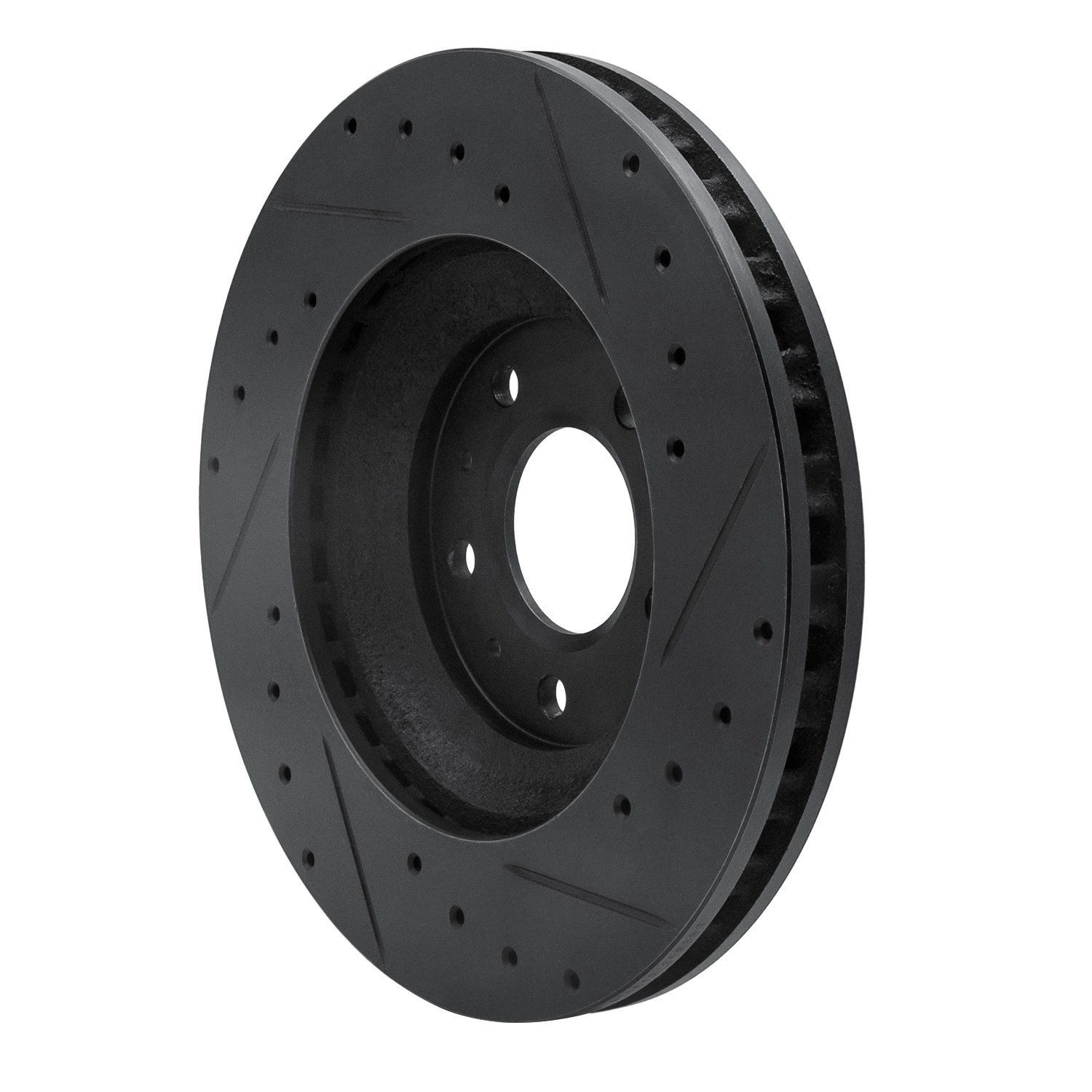 633-46017L Drilled/Slotted Brake Rotor [Black], 2004-2008 GM, Position: Front Left