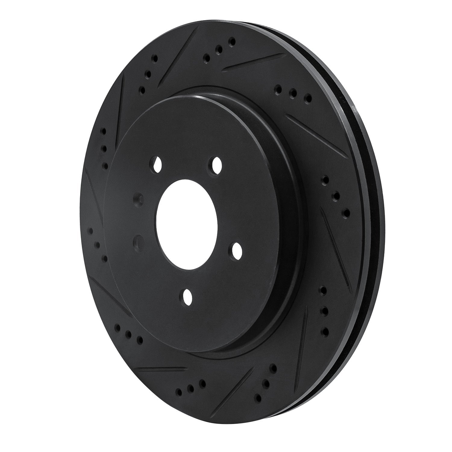 633-46020L Drilled/Slotted Brake Rotor [Black], 2005-2011 GM, Position: Rear Left