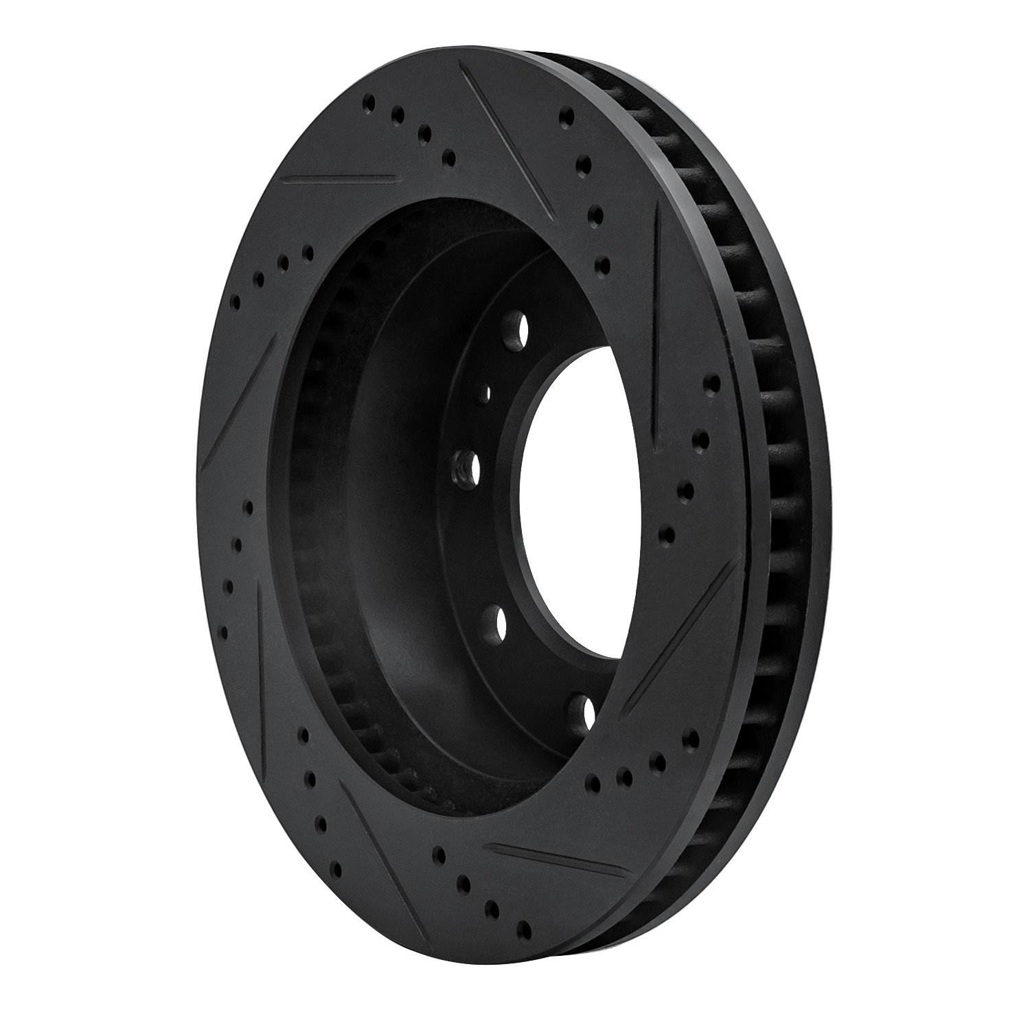 633-46023L Drilled/Slotted Brake Rotor [Black], 2006-2011 GM, Position: Front Left