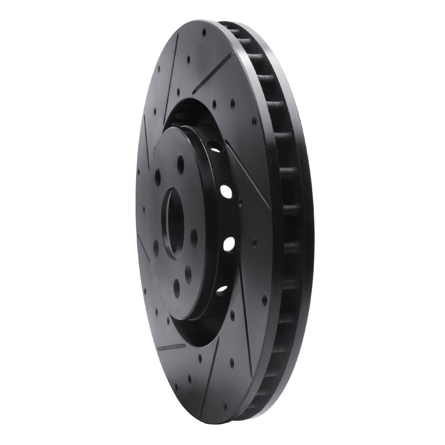 633-46029L Drilled/Slotted Brake Rotor [Black], 2009-2015 GM, Position: Front Left