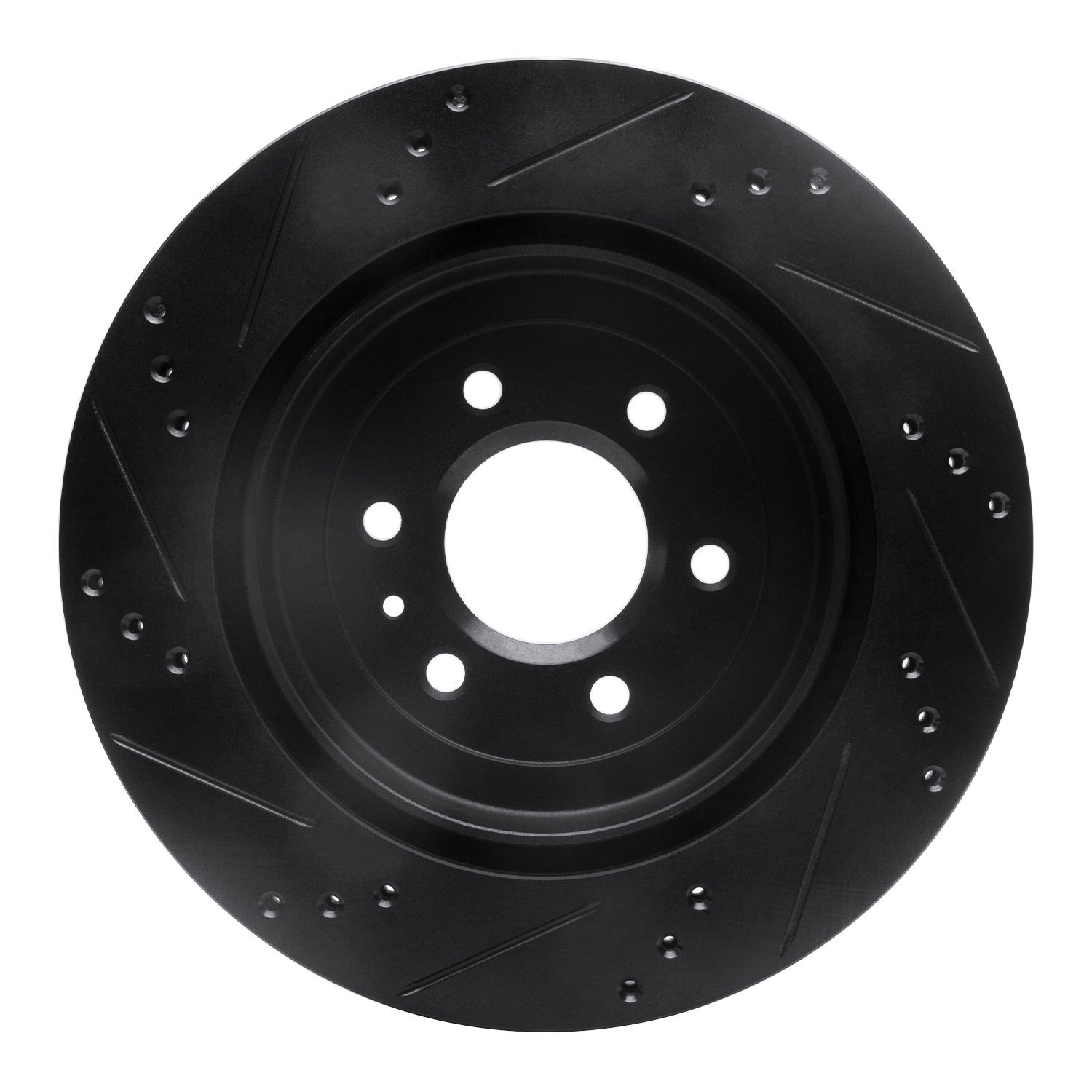 633-46044R Drilled/Slotted Brake Rotor [Black], 2004-2009 GM, Position: Rear Right